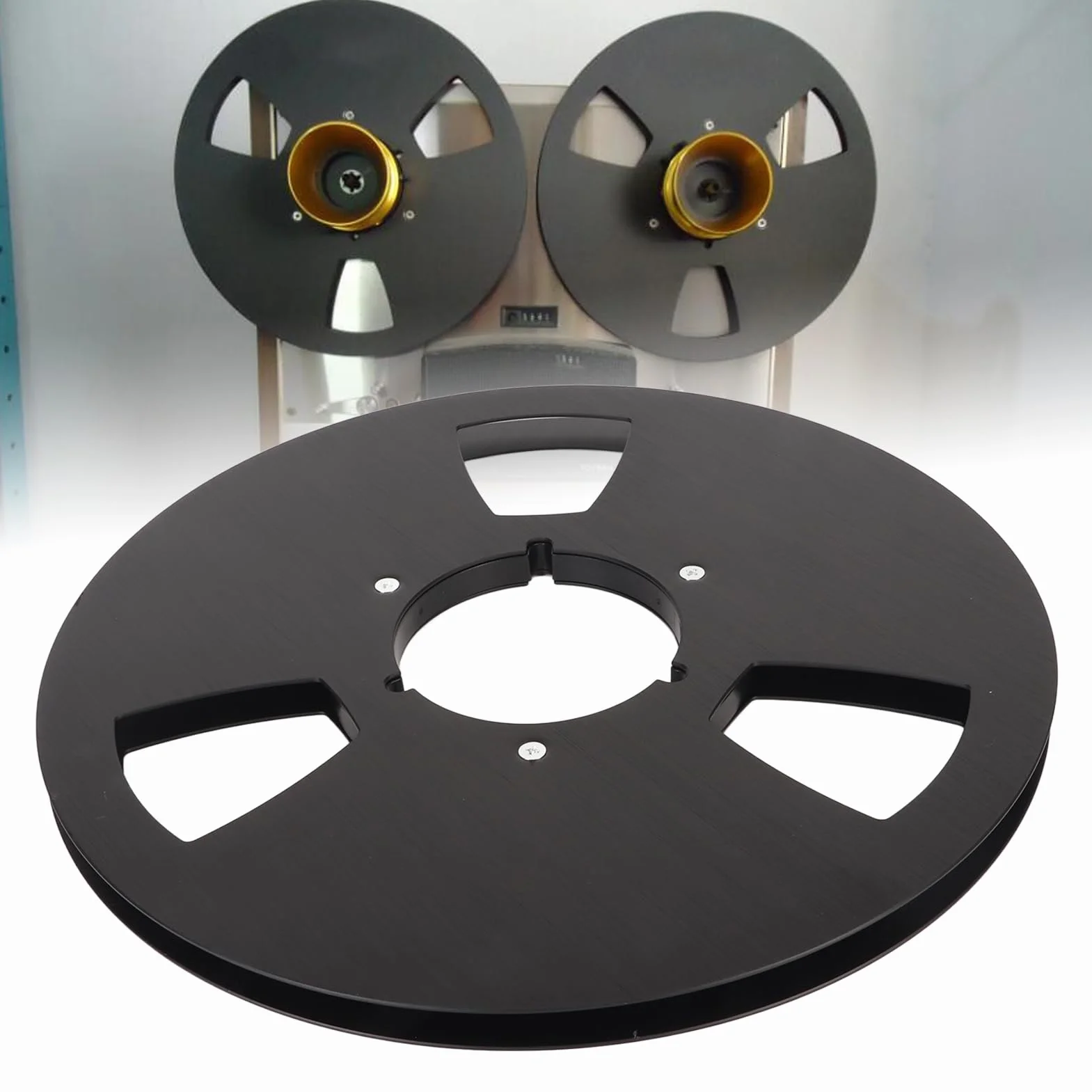 1 Uds. Carrete de Cinta Vacío de 1/4 10 Pulgadas, Carrete Abierto Cinta de Audio Carrete Vacío Carrete de Aluminio Grifo Ereel para Nab Reel. (Negro)