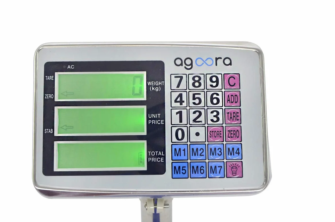 Báscula Industrial 150kg/20g 30x40cm Acero Inoxidable Pantalla LCD