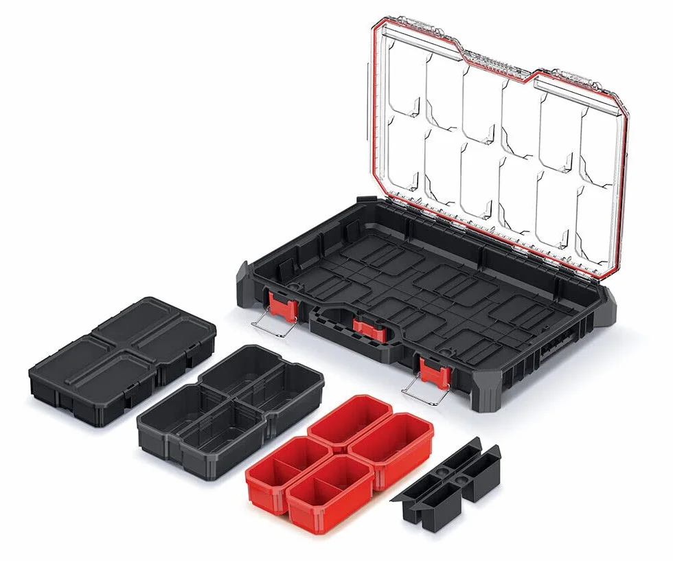 Caja organizadora para piezas pequeñas, apilable, 543 x 368 x 77 mm