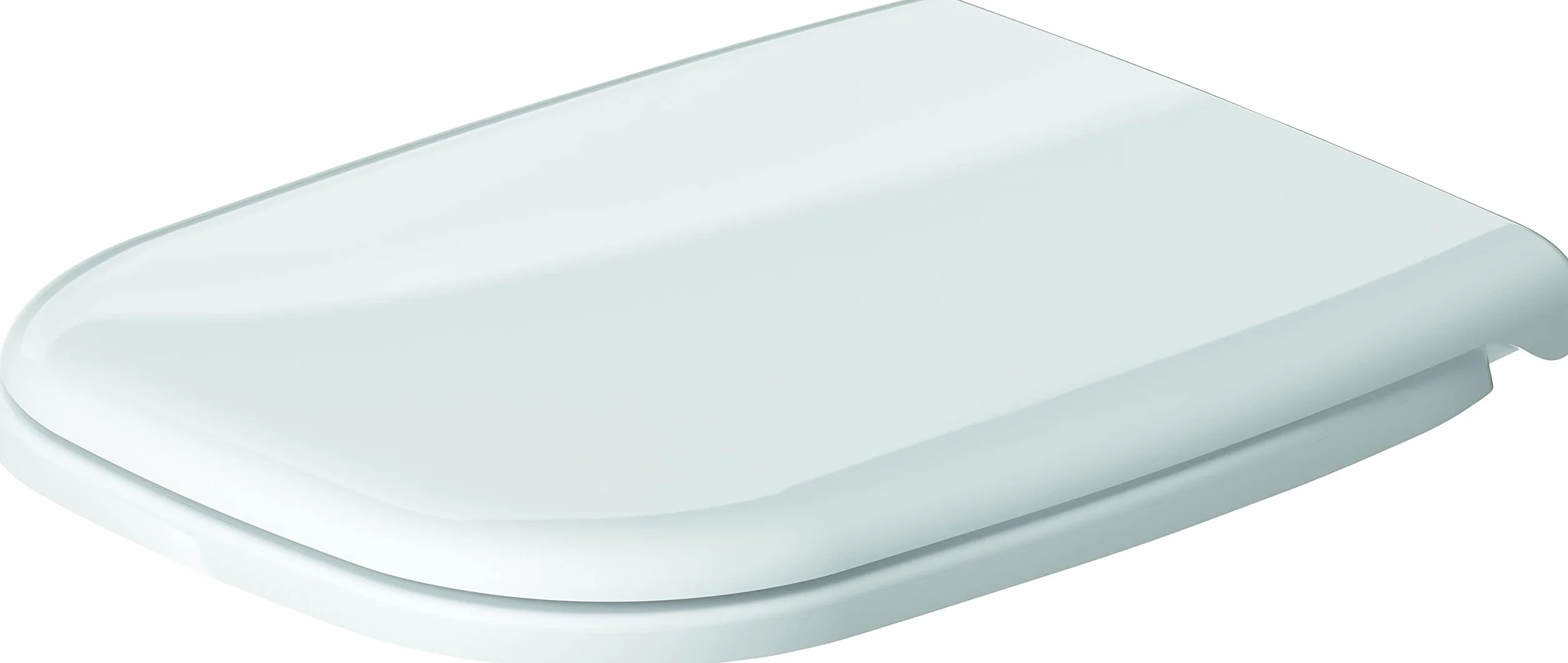 Duravit D-Code tapa WC, asiento de inodoro de urea duroplast, tapadera wc con bisagras de acero inoxidable, tapa de wc en forma de D, tapa de inodoro blanco