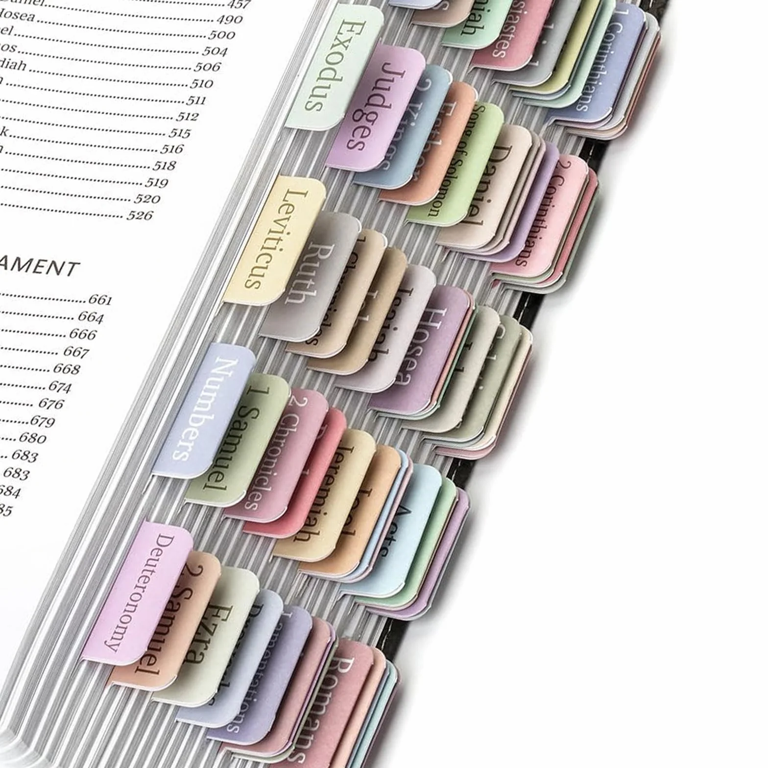 Marcadores de Biblia de letra grande - 75 pestañas laminadas para registro - Accesorios para el diario