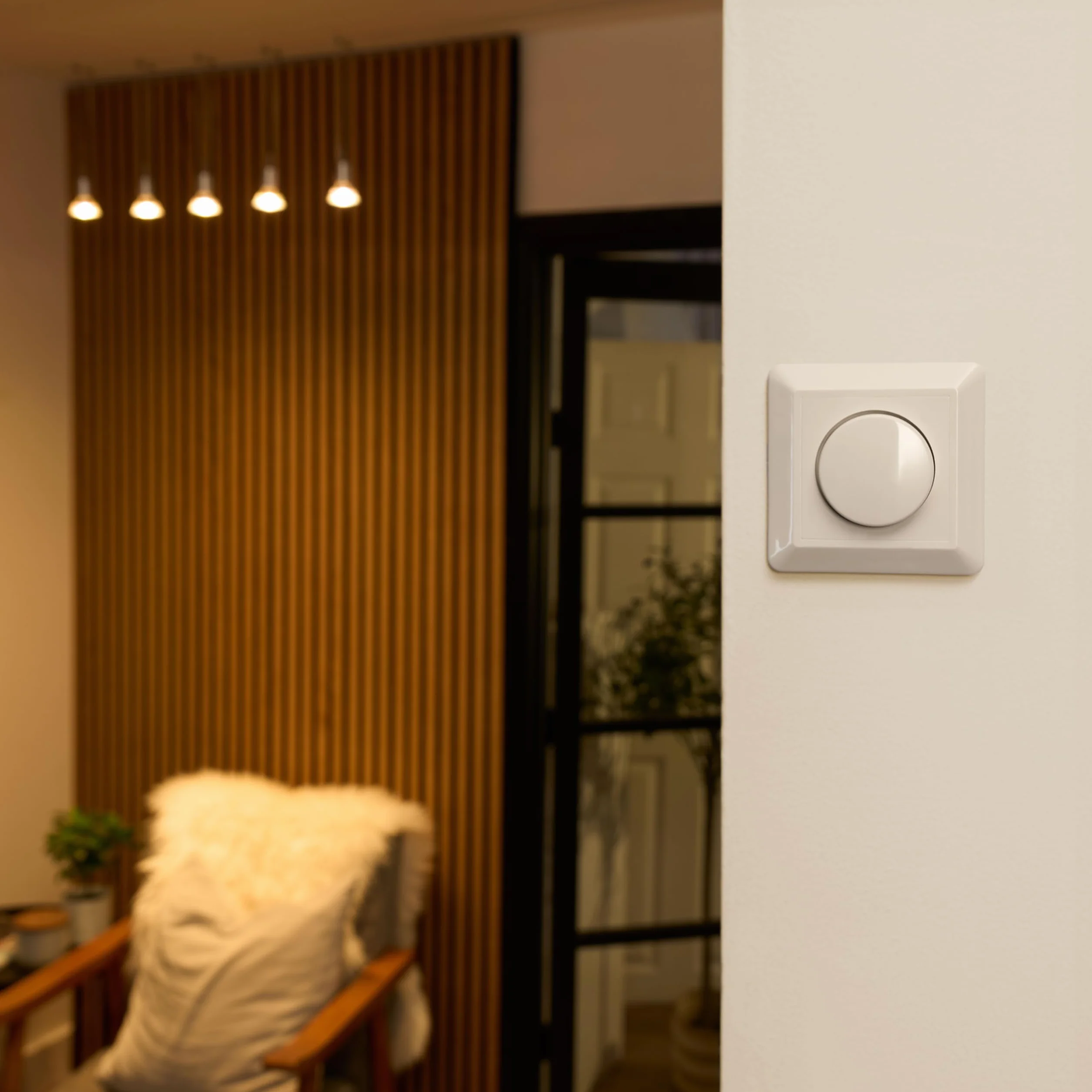 greenandco gc-350 regulador de intensidad LED giratorio | 1-350 W | también adecuado para circuitos con conmutador | función de disparo programable | empotrable | blanco