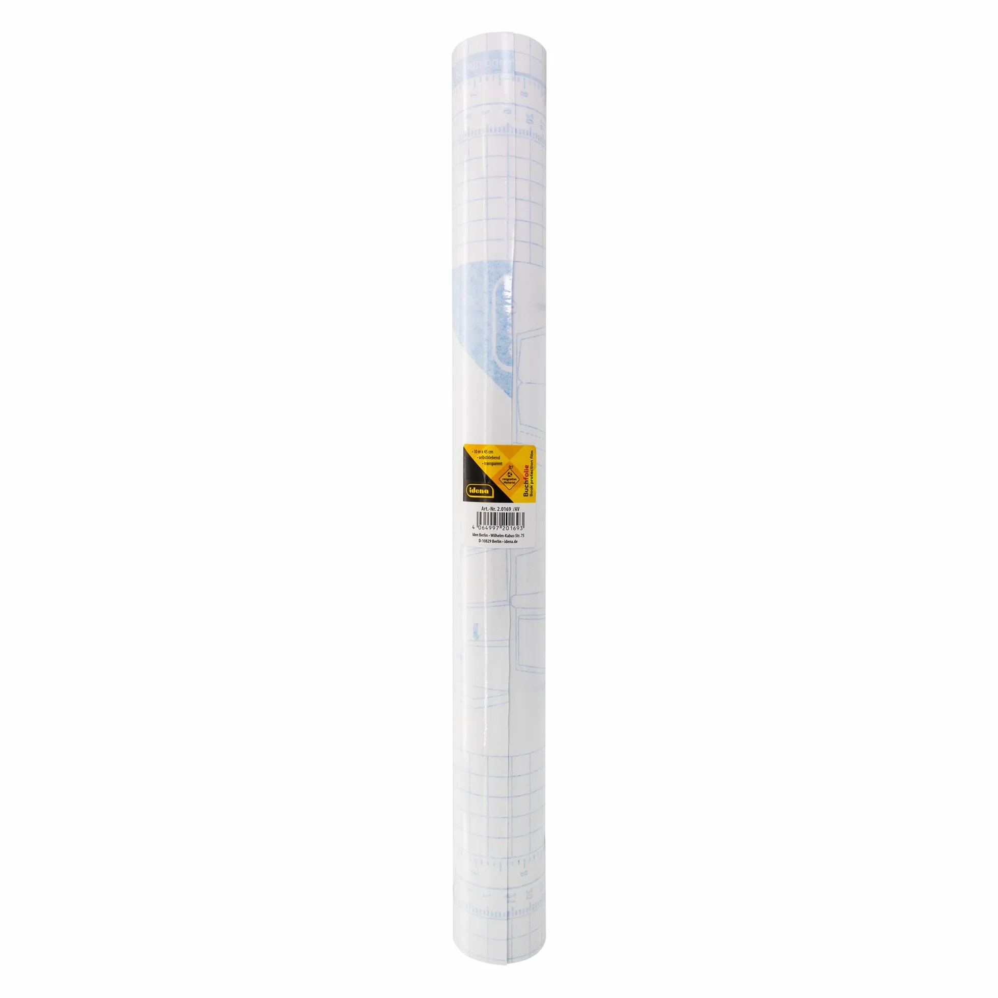Idena Funda de libro autoadhesiva transparente 10 m x 45 cm, cubierta de plástico