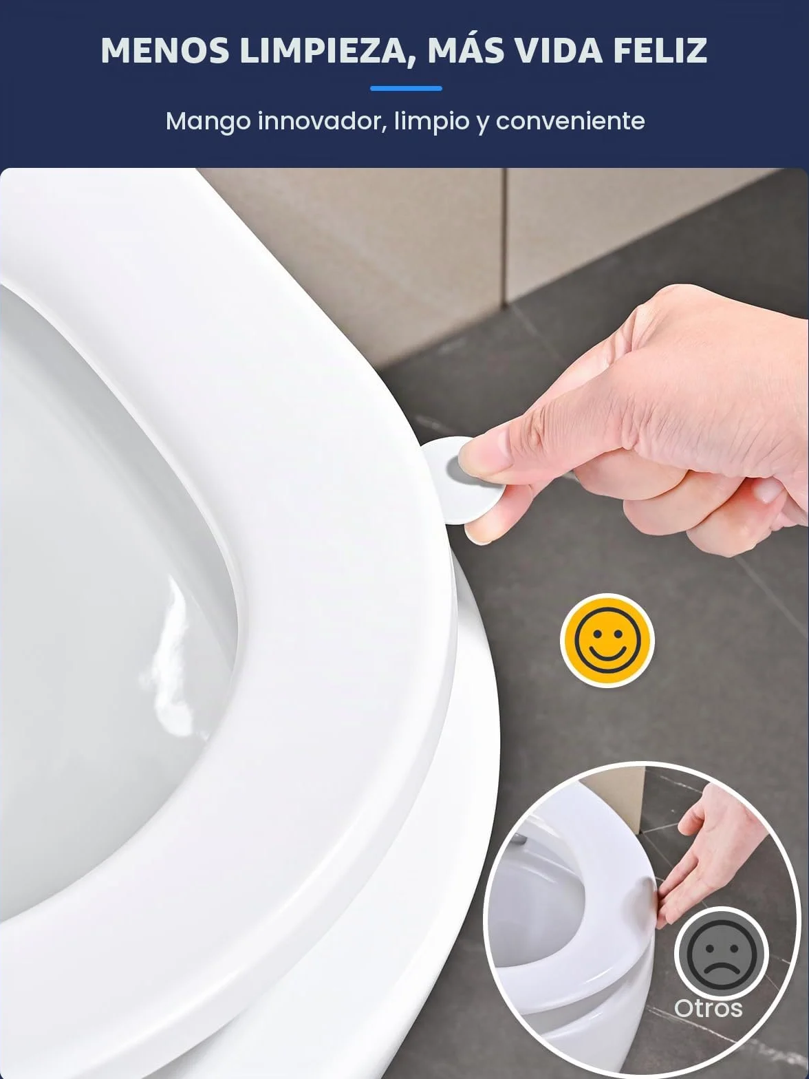 Tapa WC Universal, YEAUPE PRO Asiento de Inodoro de Cierre Suave en Forma de D con Liberación Rápida para una Fácil Limpieza, Blanco, 43 x 36 CM