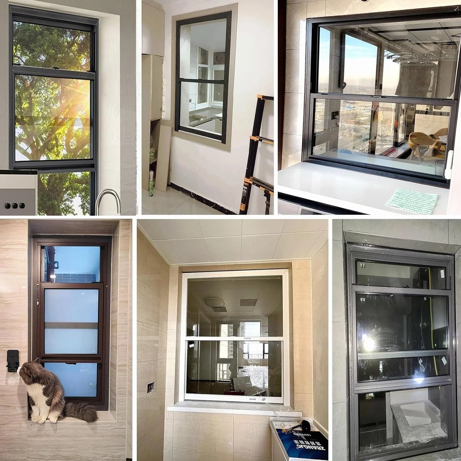 Ventana de ventilación para cobertizos, Ventanas corredizas de Aluminio para sótanos con mosquitera, Ventanas de Servicio Verticales con Vidrio Templado(WxH 10x20 in/25x50cm)