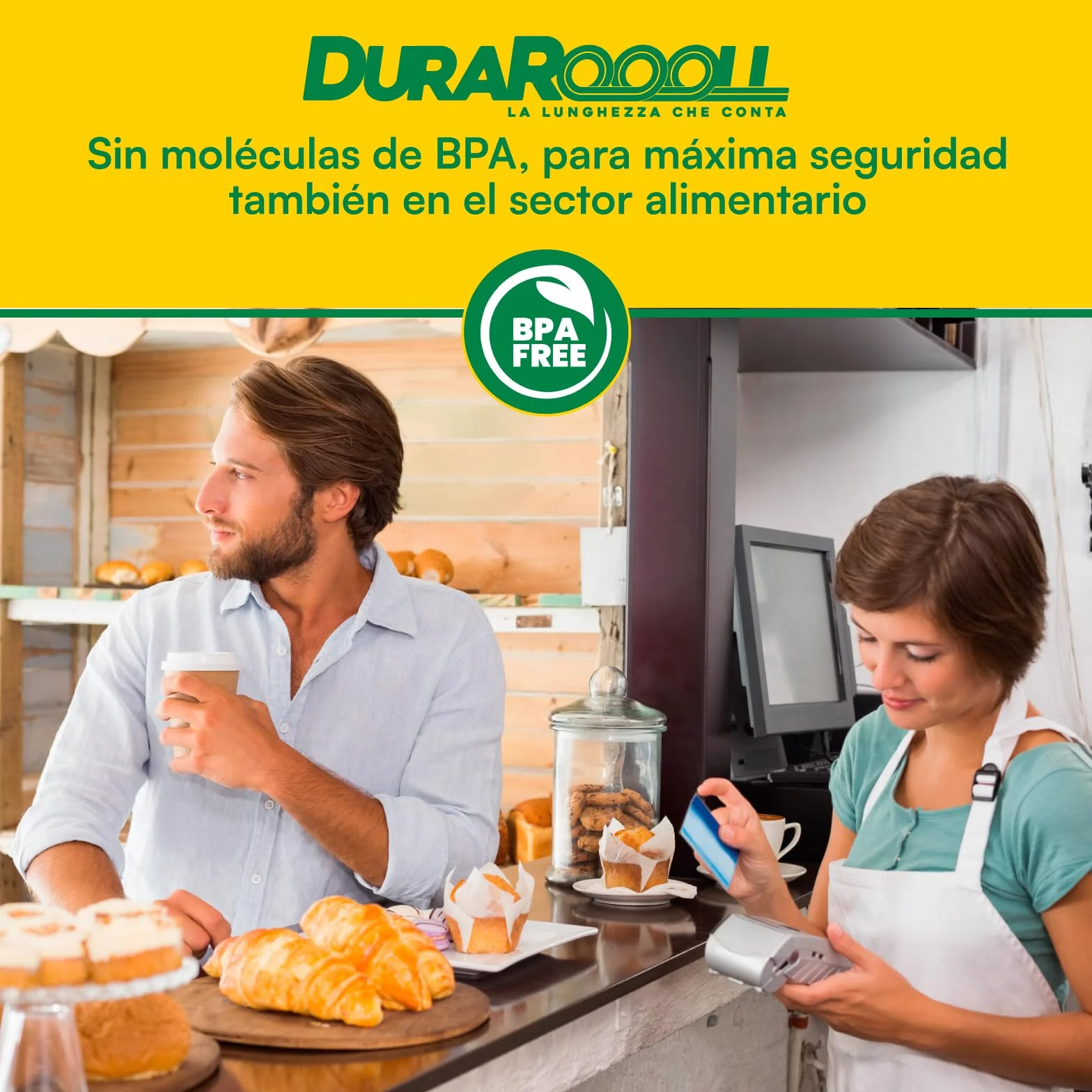 20 Rollos Papel Termico TPV Datafono DuraRoooll - Rollos Térmicos POS 57mmx36mmx16m Compatibles con Nexi SumUp Pax Axerve Ingenico para Tiques Recibos Tarjetas de Débito y Crédito
