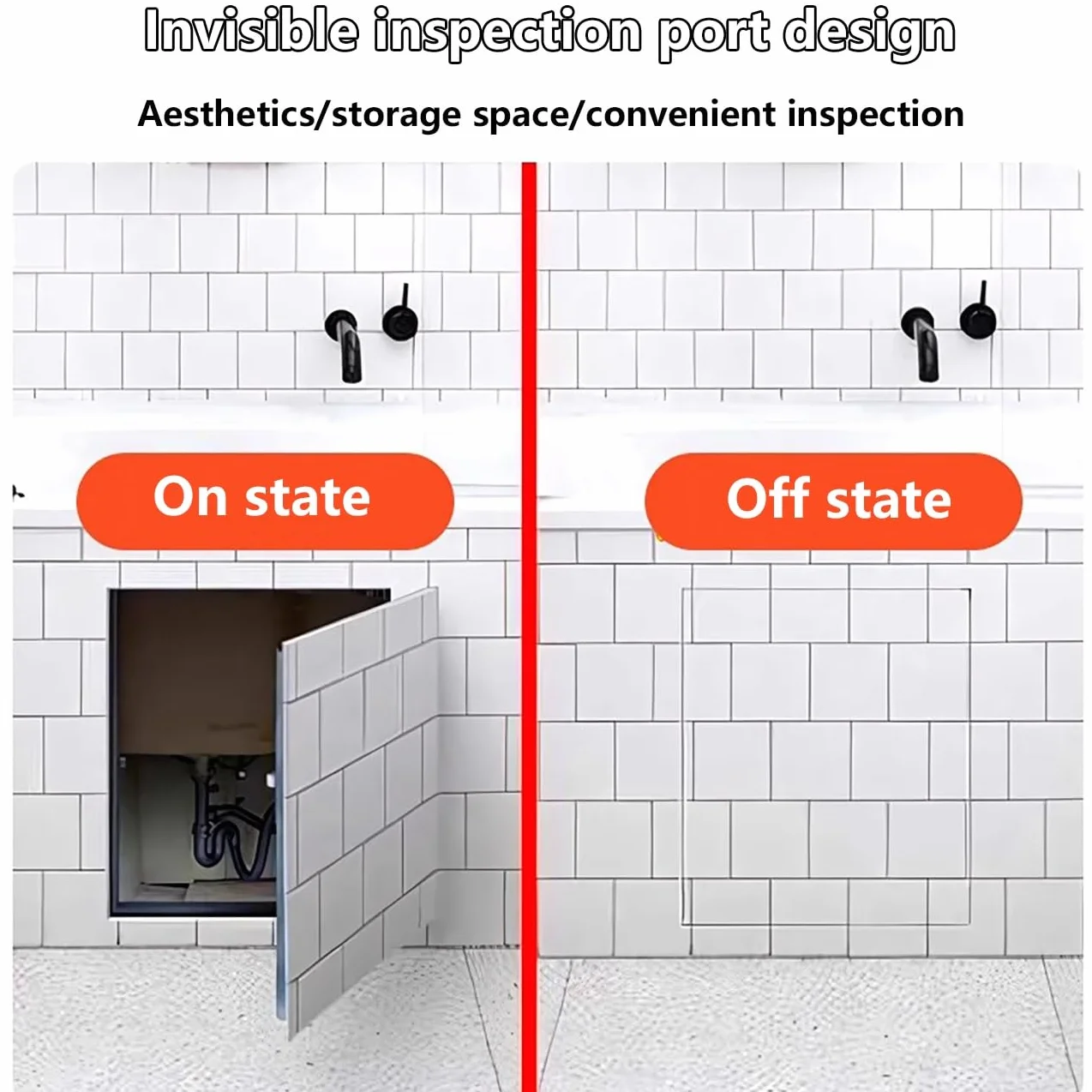Tapa para Revisión Baldosas,Trampilla de Inspección de Fontanería,fácil Mantenimiento, diseño Invisible,Ahorra Espacio de Forma eficaz,Electricidad, Calefacción y Alarmas.(60 * 80 * 5cm)