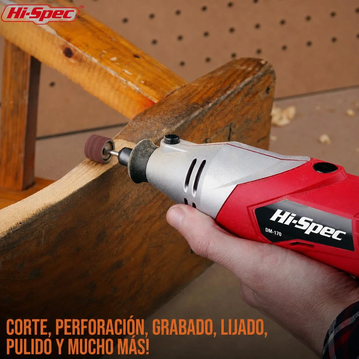 Hi-Spec Mini Amoladora Rotativa 170W para Manualidades para Casa y Oficina | 120 accesorios, hasta 35.000 rpm, para cortar, lijar, pulir, grabar y trabajos de bricolaje detallado, uso diario, portátil