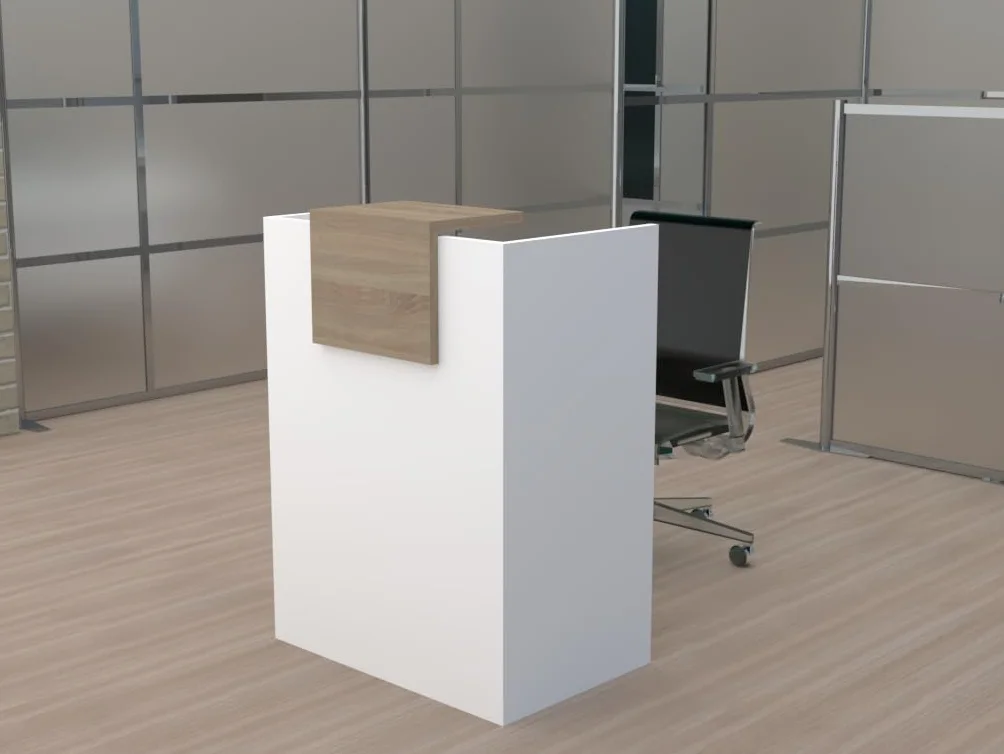 MOSTRADOR Recepción Oficina 80x105x50cm Cierres Laterales Color Olmo Fabricado España