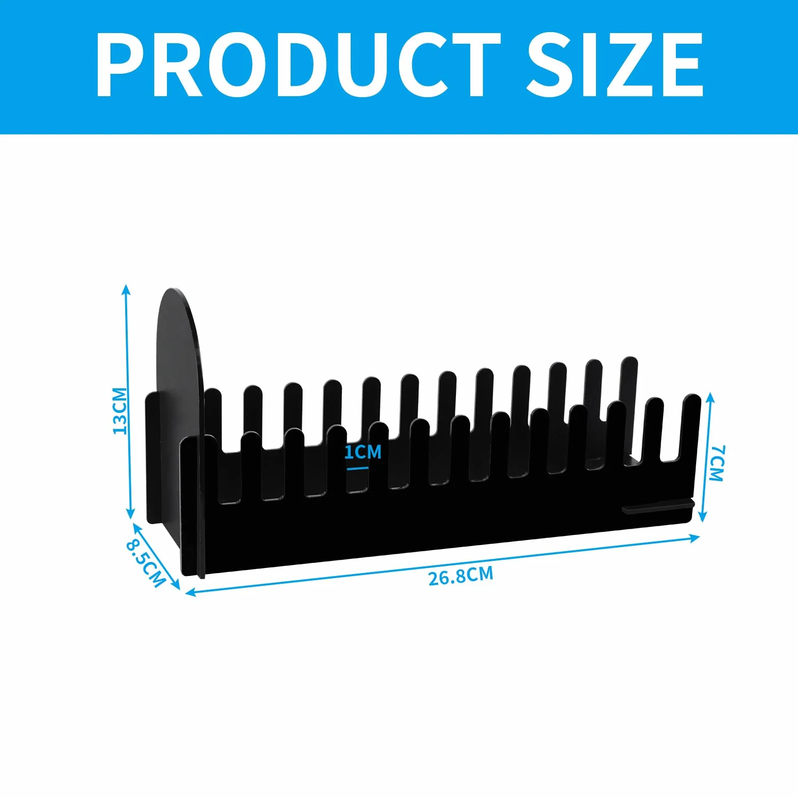 Soporte para Correo de Encimera, Portacartas con 12 Ranuras, Acrílico Negro