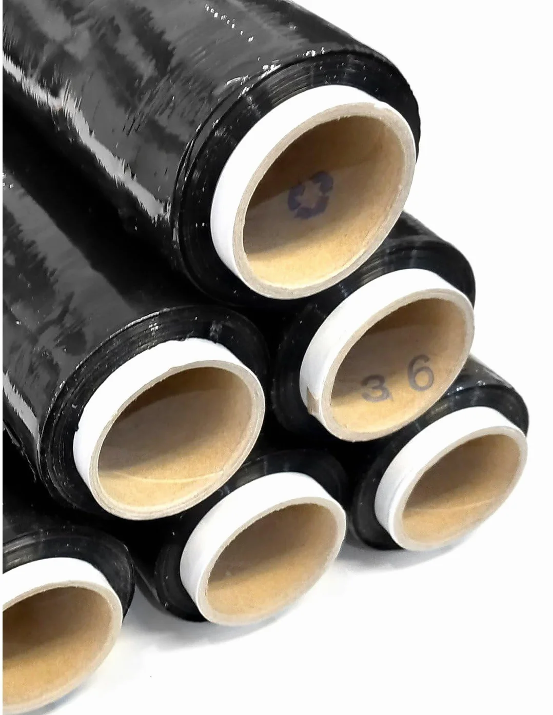 JARDIN202 - Film para Embalar Industrial, Manual, Mudanzas y Envios | Retractil | Negro | 50cm x 200 Metros | Pack 6 Rollos