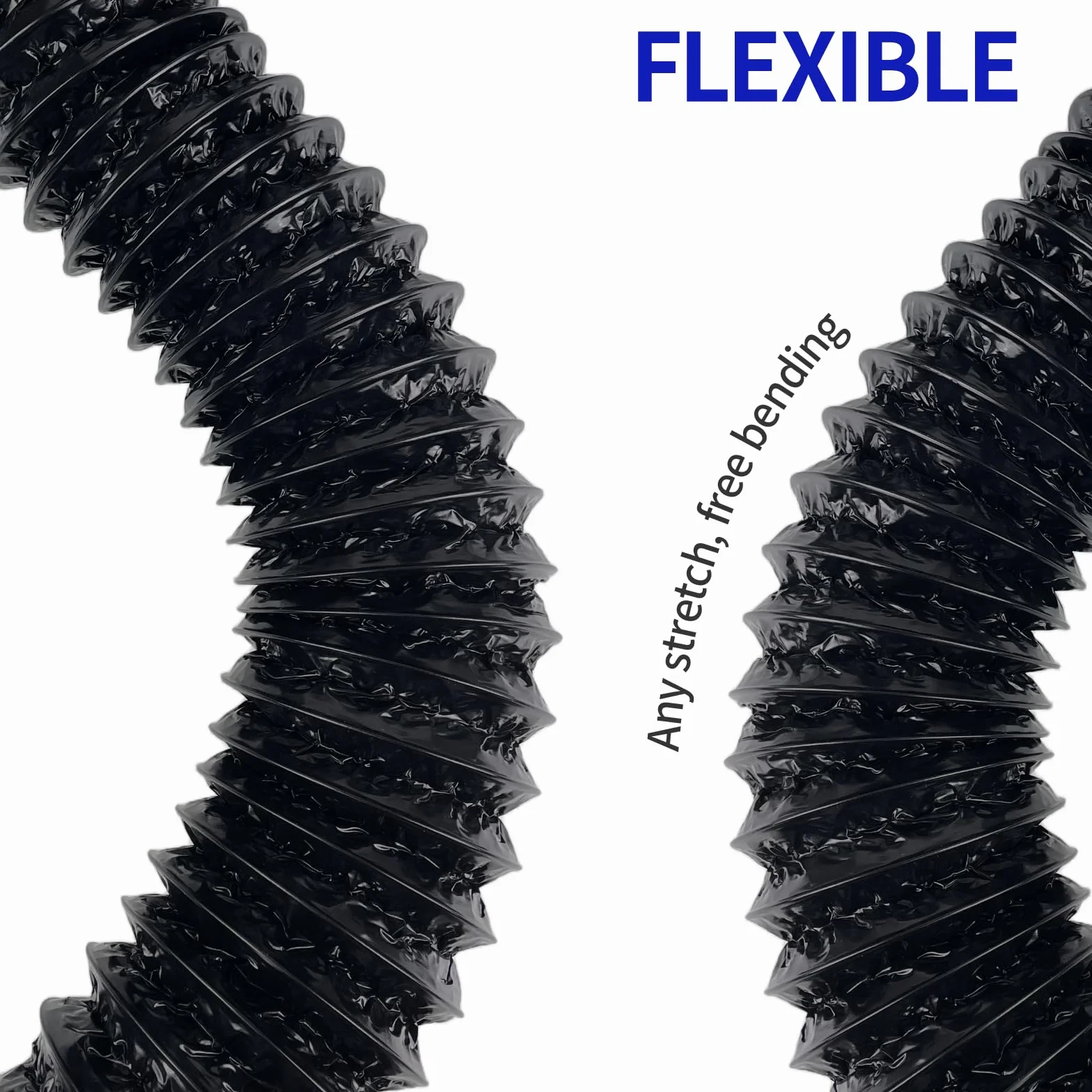 Manguera de Ventilación de PVC Ø 100 mm, 6m Tubo Flexible Conducto Salida Aire, Manguera de Escape Lámina de Aluminio Portátil para Secadora, Aire Acondicionado, Extractor