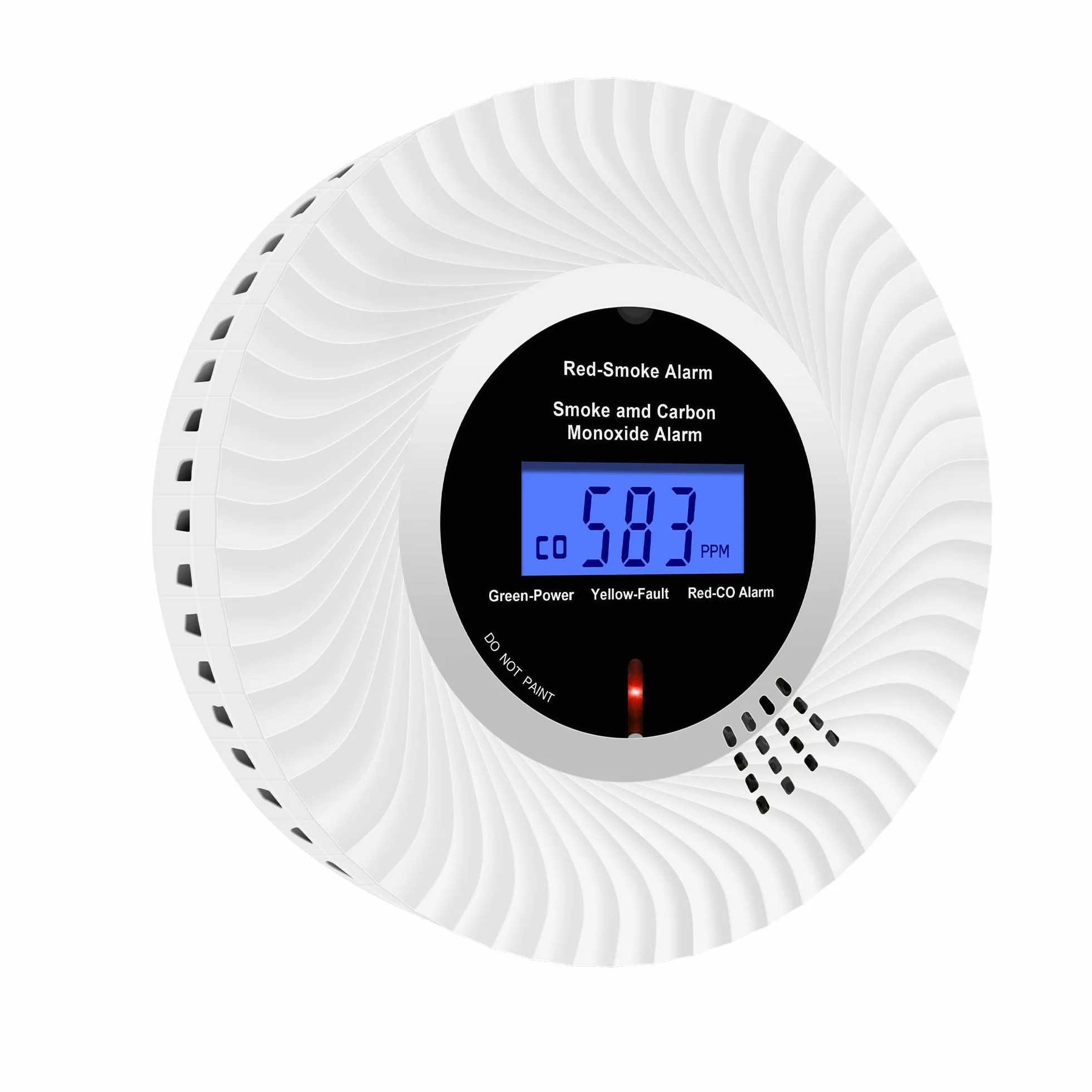 Detector de Humo y monóxido de Carbono Scondaor con Pantalla LCD y batería de 10 años, alarmas de Humo para el hogar, Detector de Humo y CO con botón de Prueba/Silencio, 1 Pieza