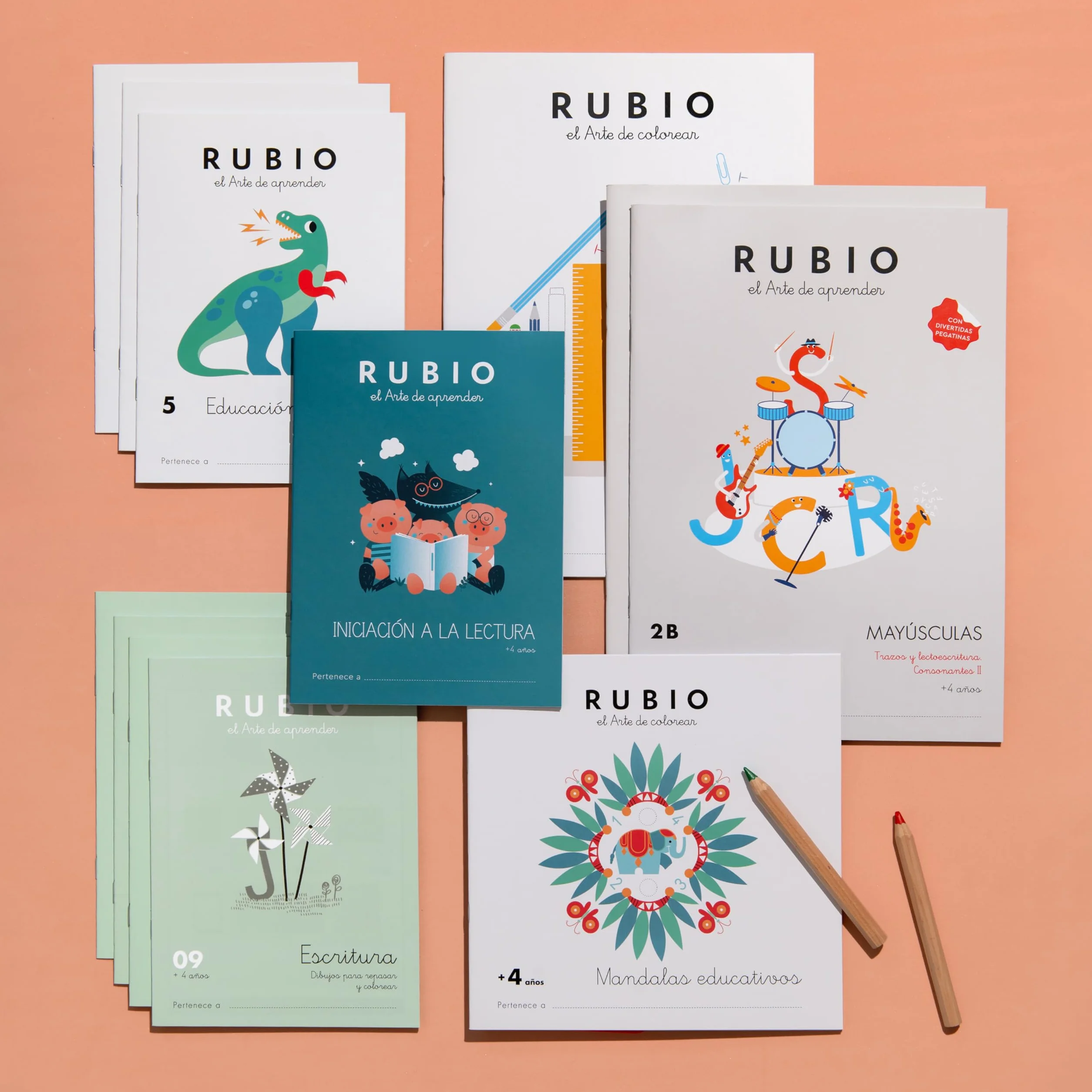 Pack Cuadernos RUBIO Educación Infantil +4 Años 12 Unidades