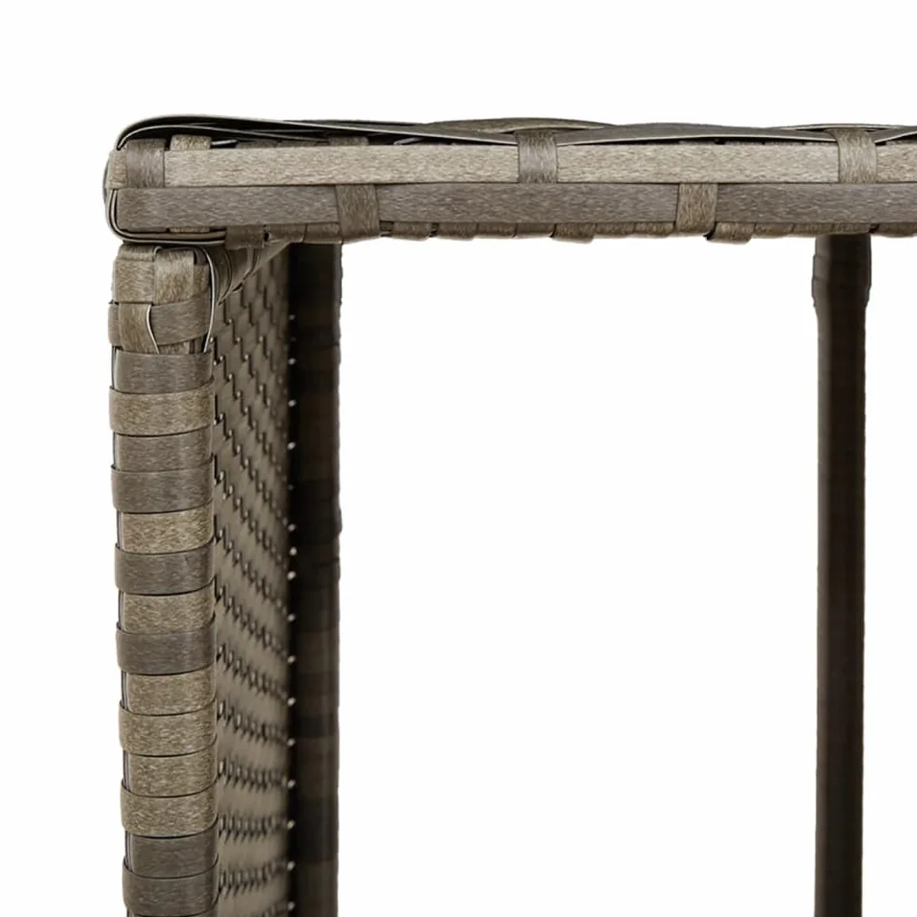vidaXL Borde bañera hidromasaje Madera Acacia y ratán sintético Gris, Borde bañera de hidromasaje, Borde SPA de ratán sintético, peldaño bañera hidromasaje