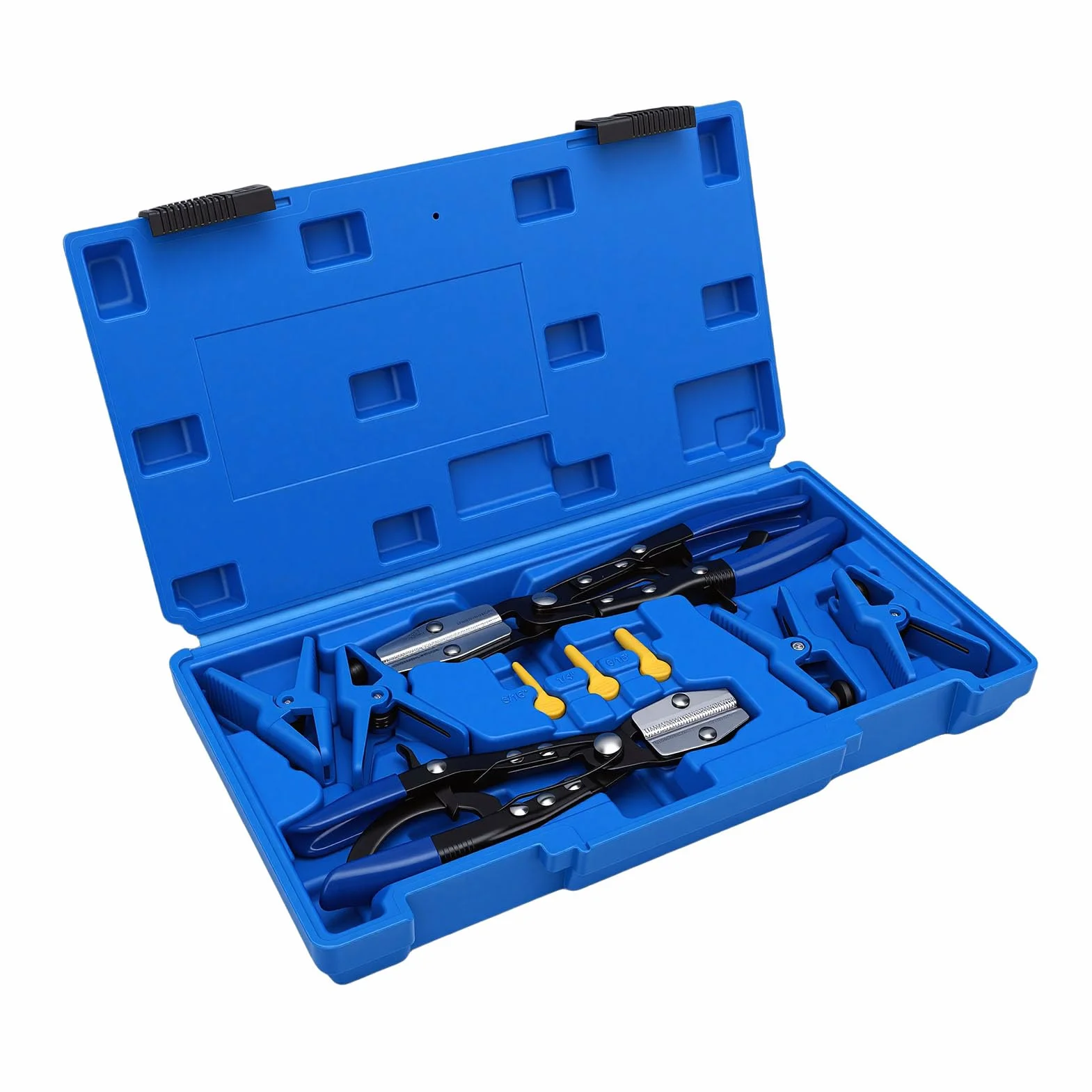 Master Line Stopper Set Versátil 9 Piezas Alicates para Abrazaderas de Línea de y Caja Herramientas Sellado para Mantenimiento Automotriz Caucho Negro Metal