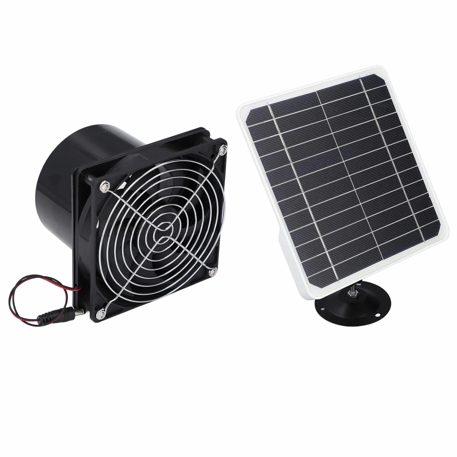 Kit de Ventilador de Ventilación Solar con Panel de 50 W, 12 V, Extractor de Techo de 6,5 Pulgadas para Invernadero, Gallinero, Cobertizo, Edificios Al Aire Libre, Recintos para Mascotas