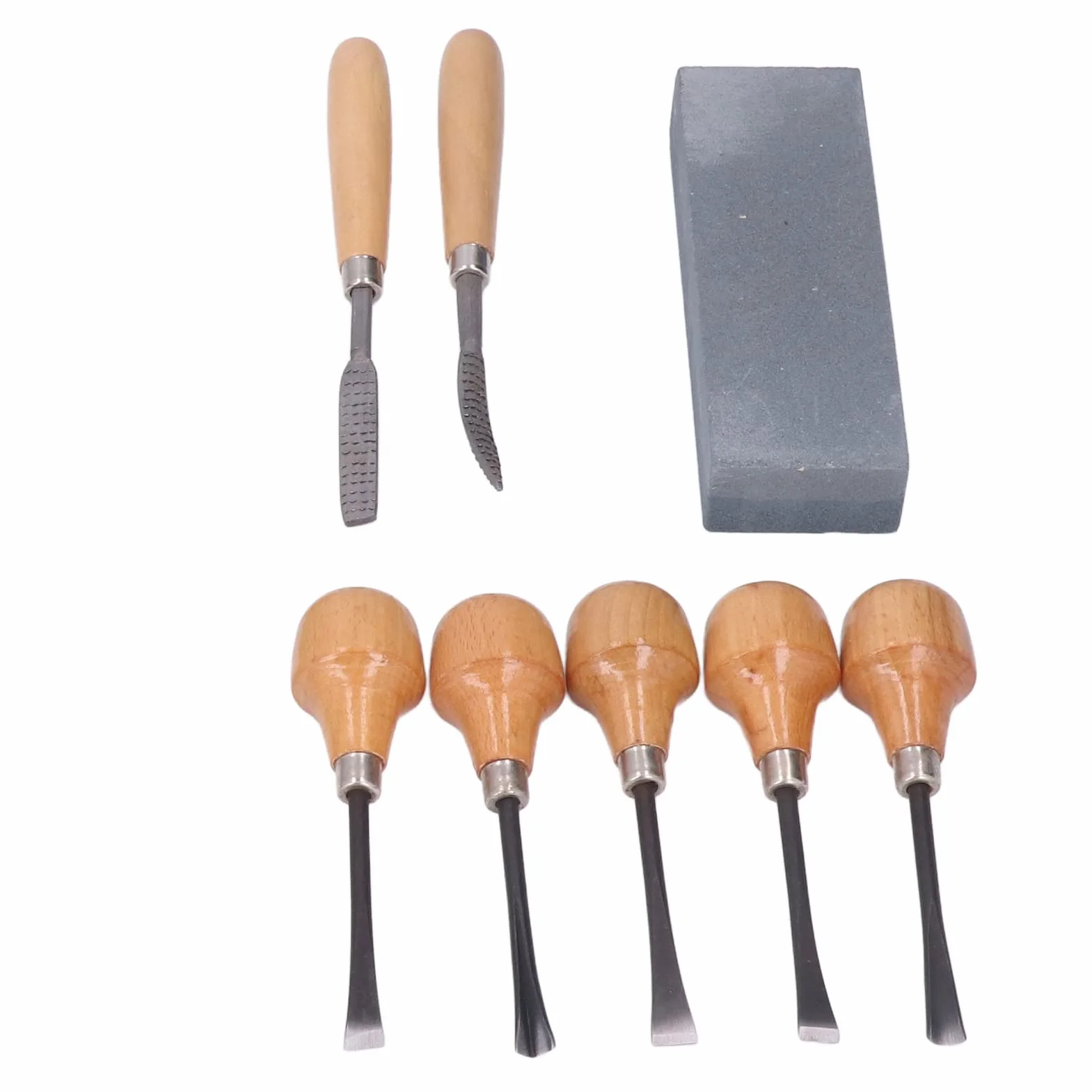 Juego de 16 Piezas de Herramientas para Tallar Madera - Kit de Cinceles y Gubias Profesionales con Mazo, Lima y Piedra de Afilar para Carpintería y Tallas