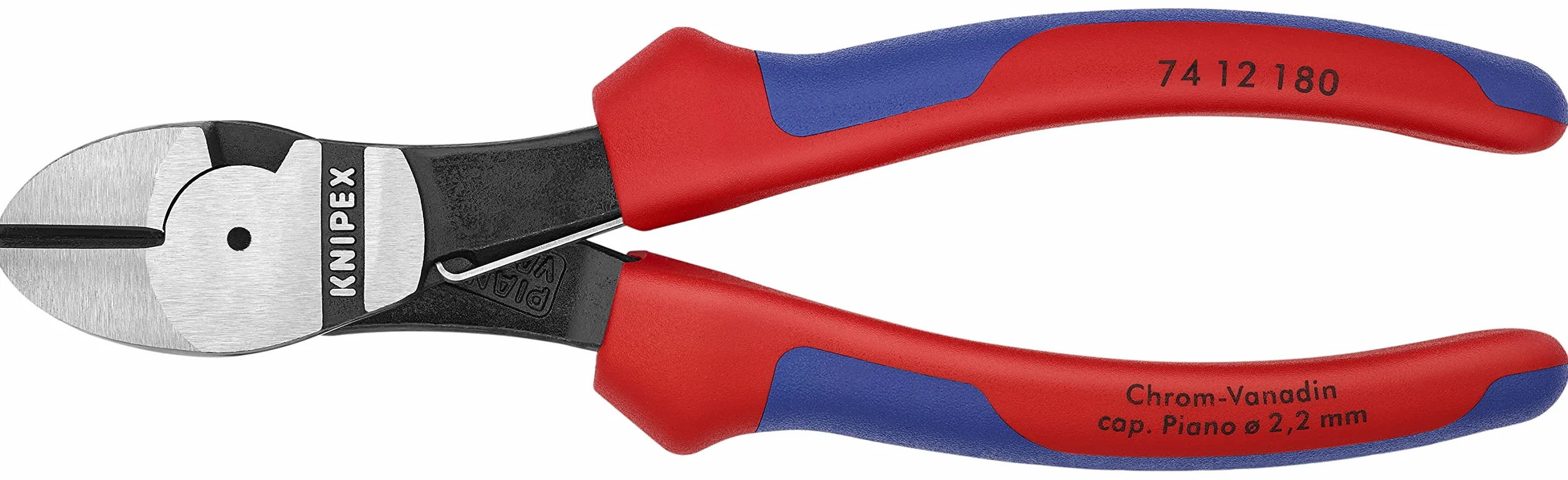 KNIPEX Alicates de corte diagonal de fuerza con mangos confort 180 mm, 74 12 180