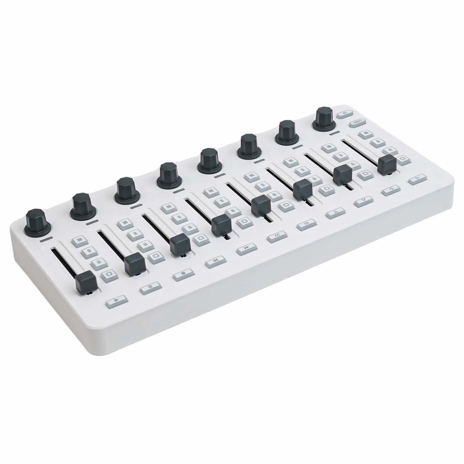 Portátil para controlador midi para producción de música, inalámbrico BT alimentado por USB para mini mezclador de teclado con 8 perillas giratorias para control de sintetizador virtual de 25,5 cm