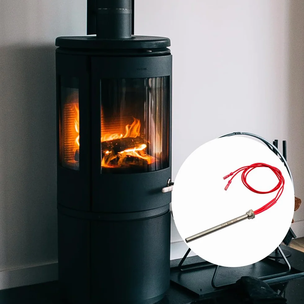Encendedor de encendido de 220 V 300 W, varilla caliente, elemento calentador de estufa de pellets de madera, bujía de arranque para dispositivo de calefacción, 150 mm (longitud), rosca M16 y paso de