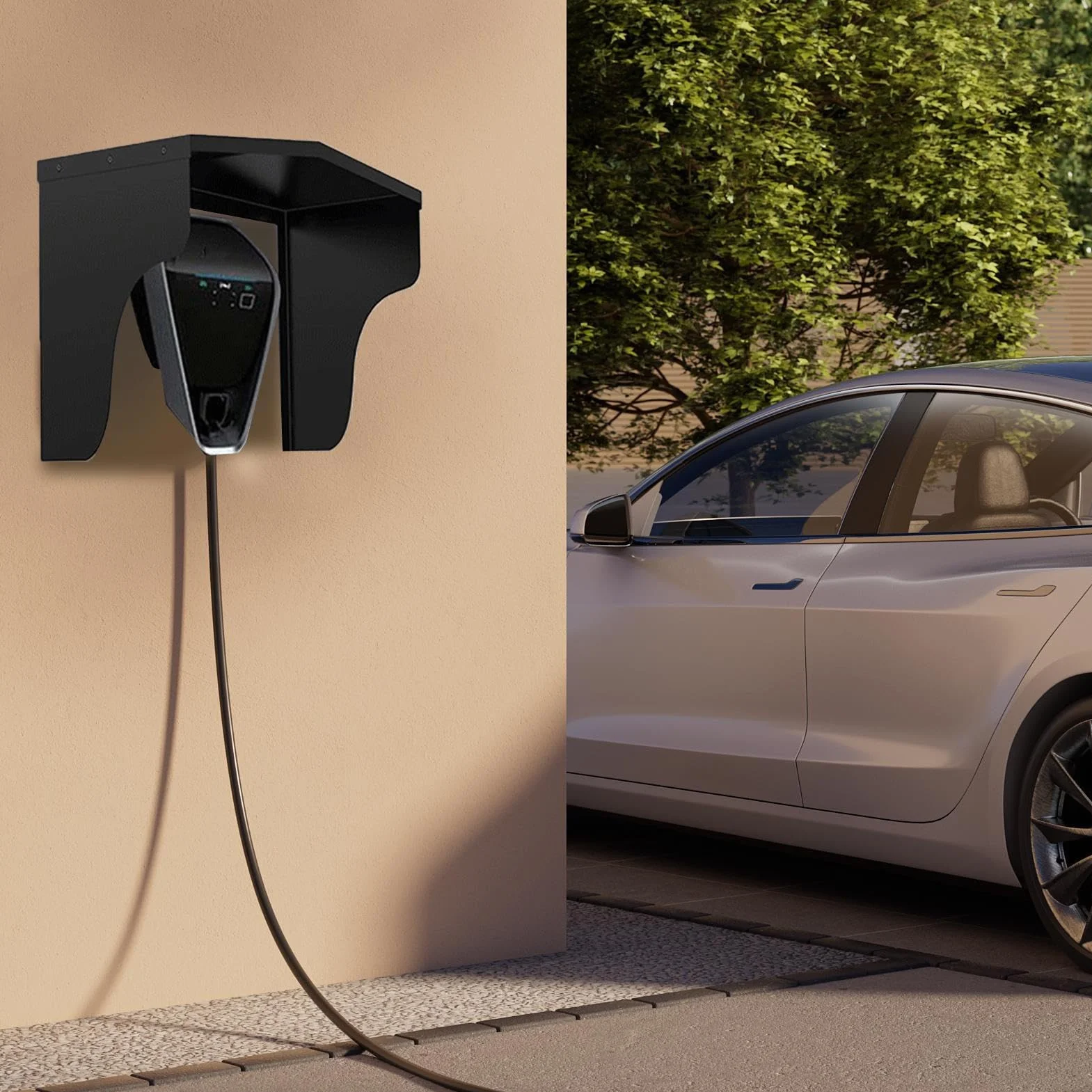 Cubierta eléctrica, cubierta de la caja de conexiones, cubierta de la toma eléctrica de aluminio | Techo protector de la estación de carga | Protección contra la intemperie para montaje en pa