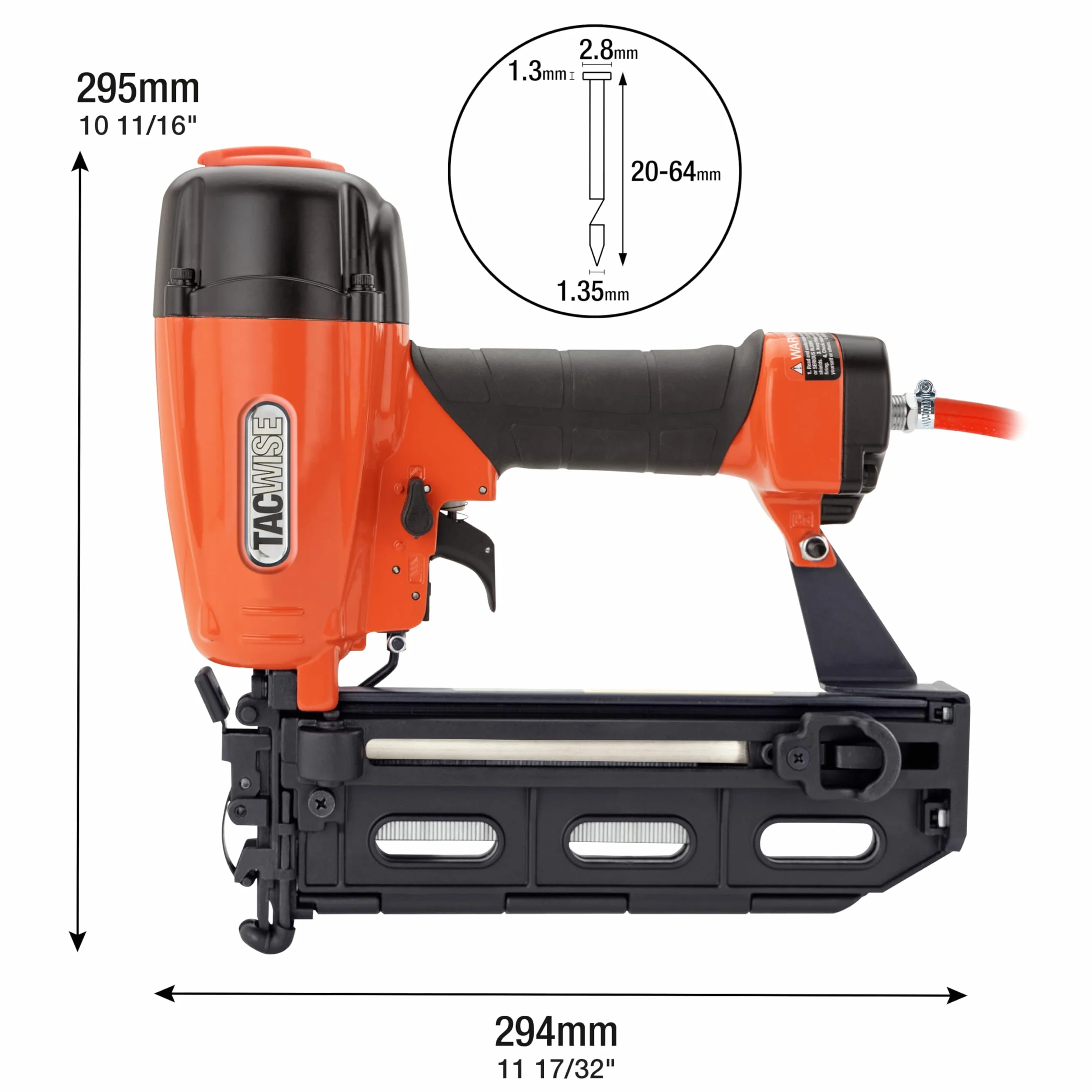 Tacwise GFN64V Clavadora de Acabado Neumática, Utiliza Clavos Tipo 160 (16G) da 20 a 64 mm
