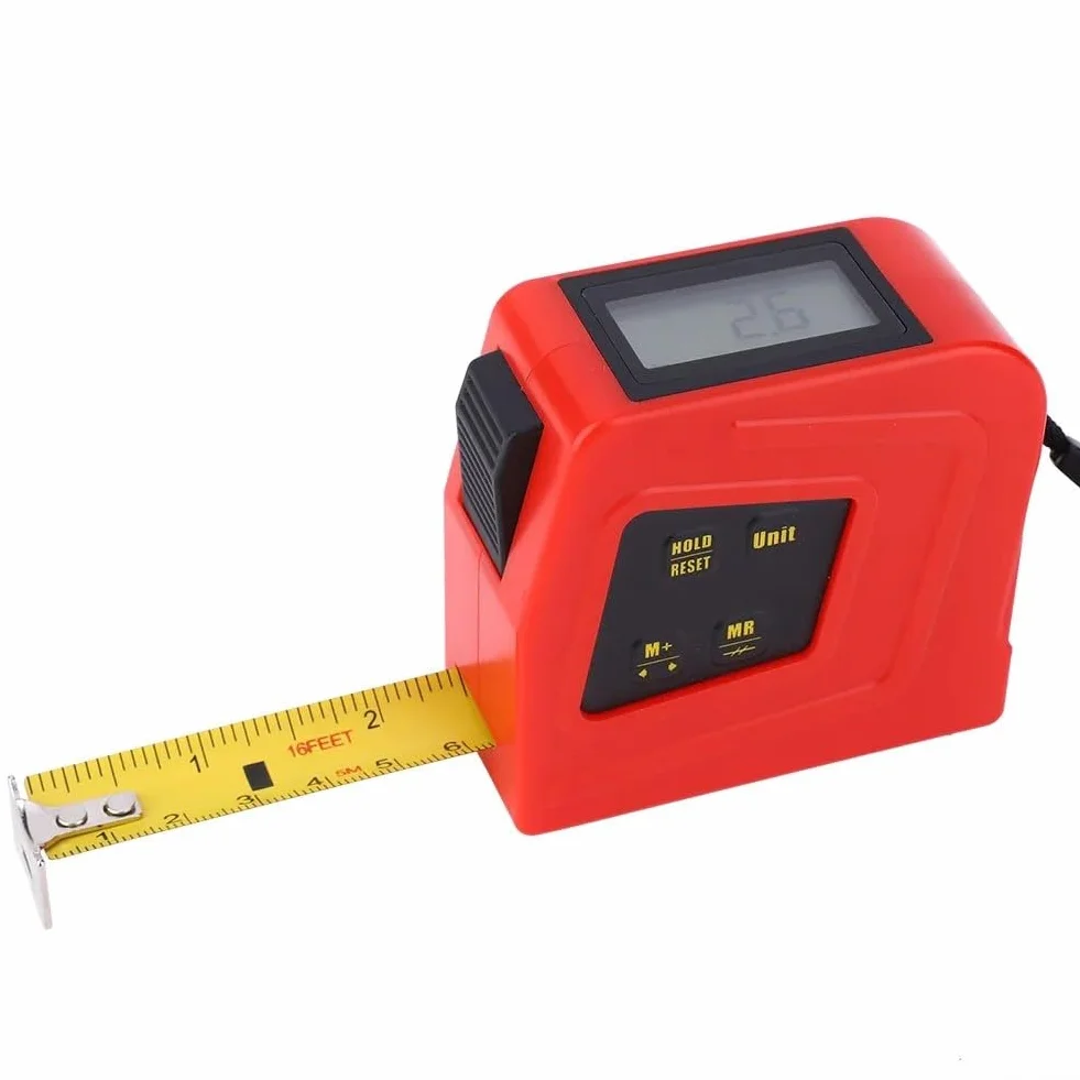 Cinta métrica digital de 5 m con graduaciones métricas solo y pantalla de respuesta rápida para tareas de planificación y levantamiento de sitios de dibujo técnico