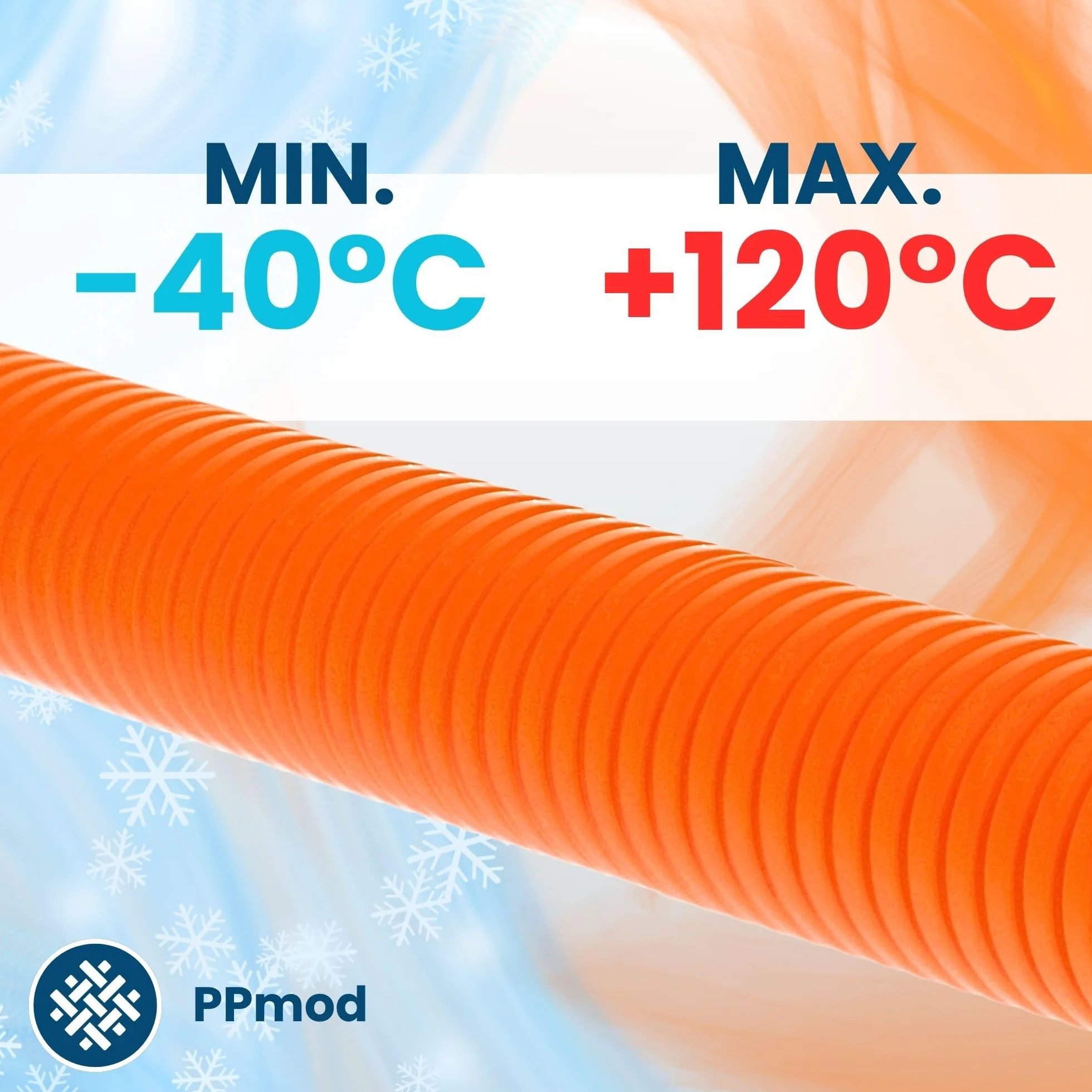Kalitec Tubo Corrugado PPmod NW 22 de 50 m, Canal de Cable, Naranja | Tubo protector de polipropileno flexible sin ranurar, resistente a qu micos y temperatura para protecci n de cables