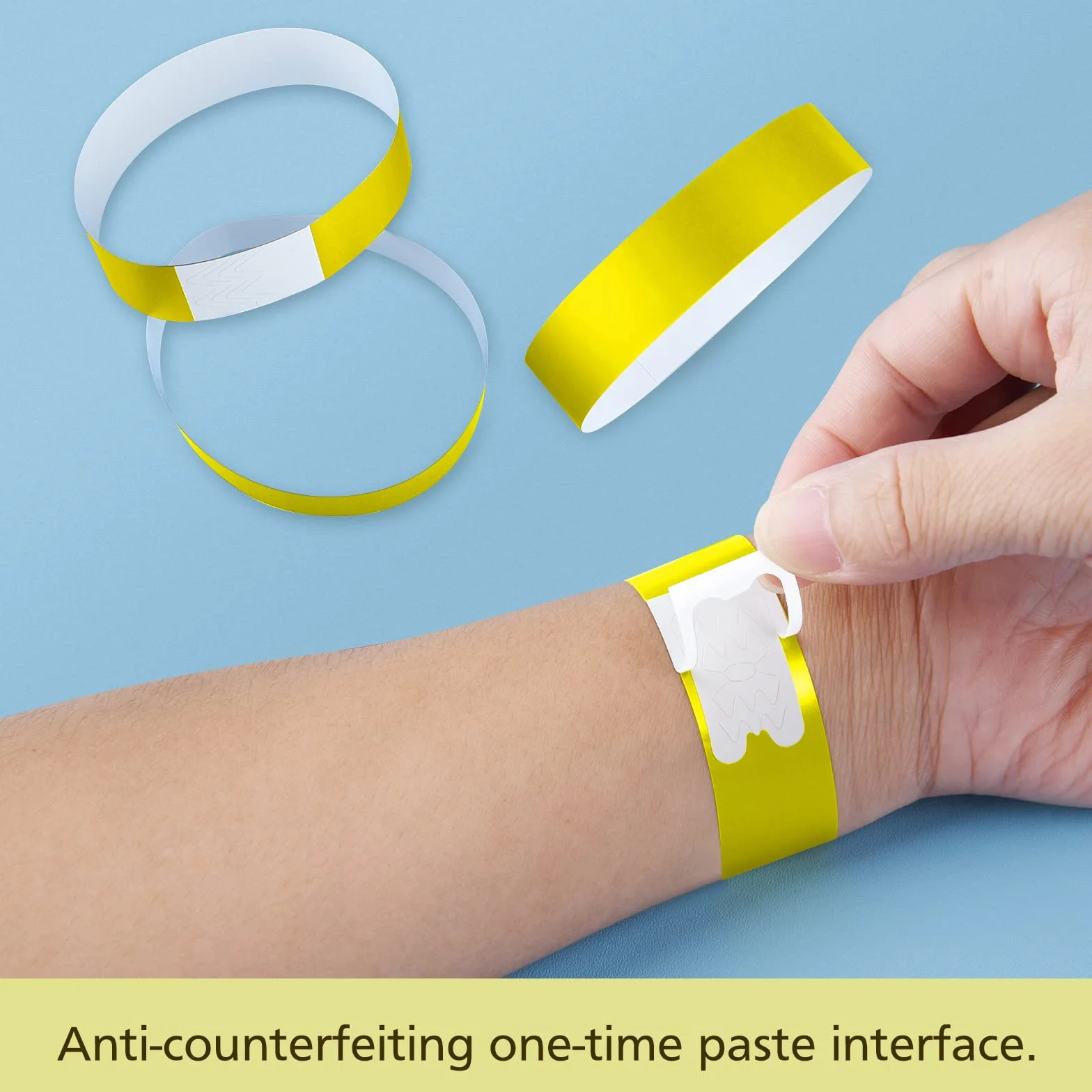 ASTARON Pulseras para eventos 400 piezas de papel de neón amarillas impermeables para fiestas clubes concierto