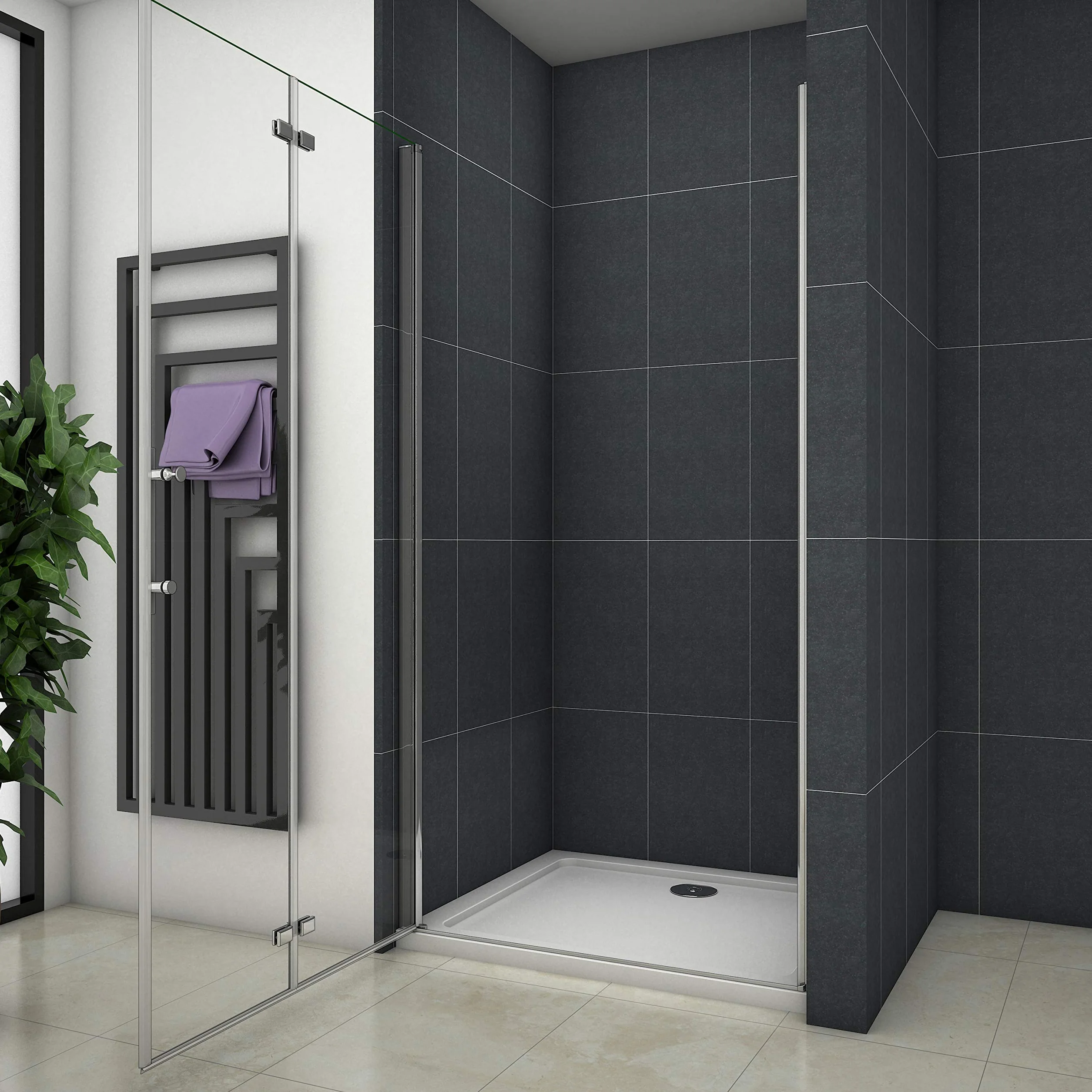 AICA SANITARIOS Mampara de Ducha Plegable Antical 110x195cm