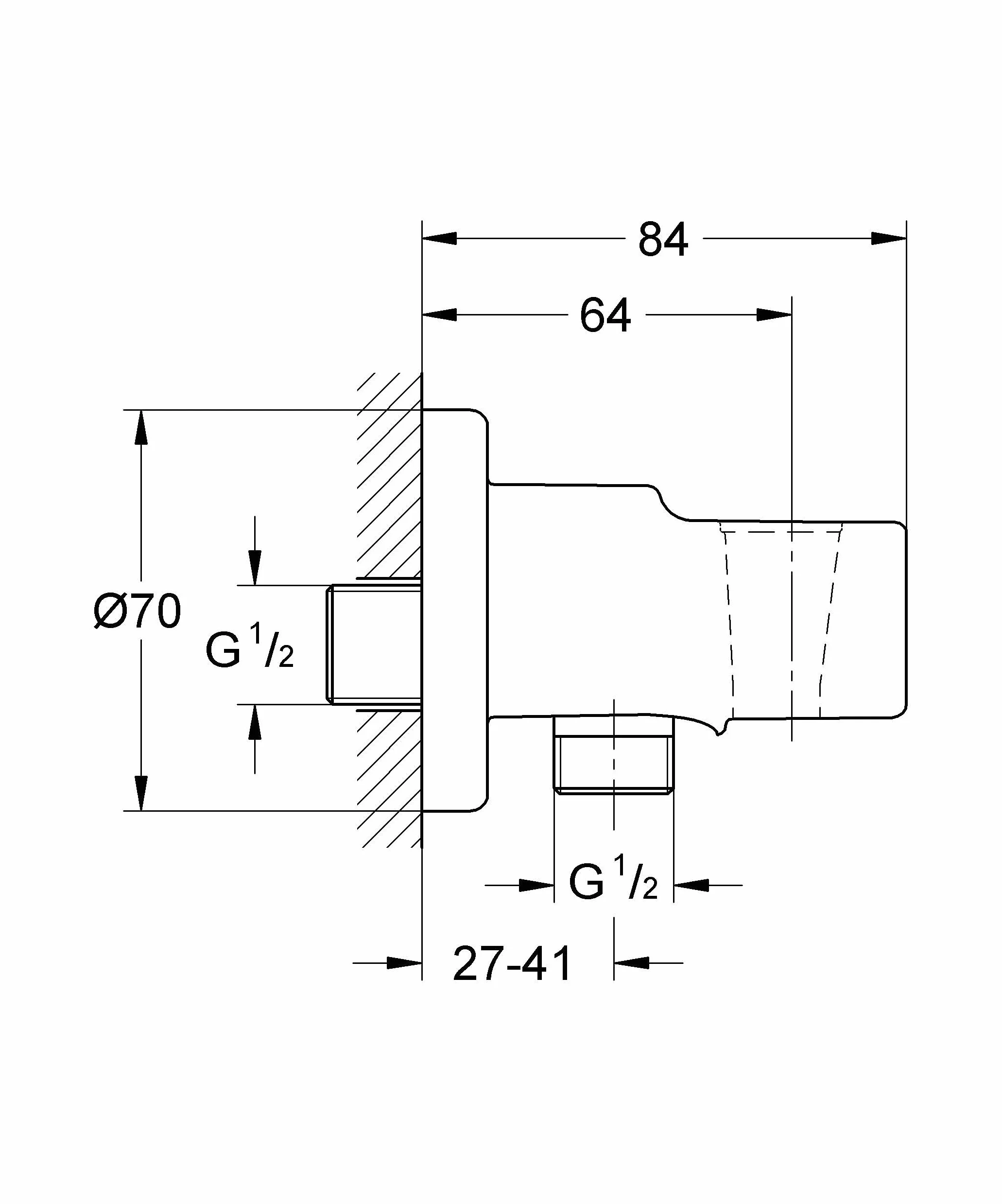 Vitalio Universal wall union w.shw.hold