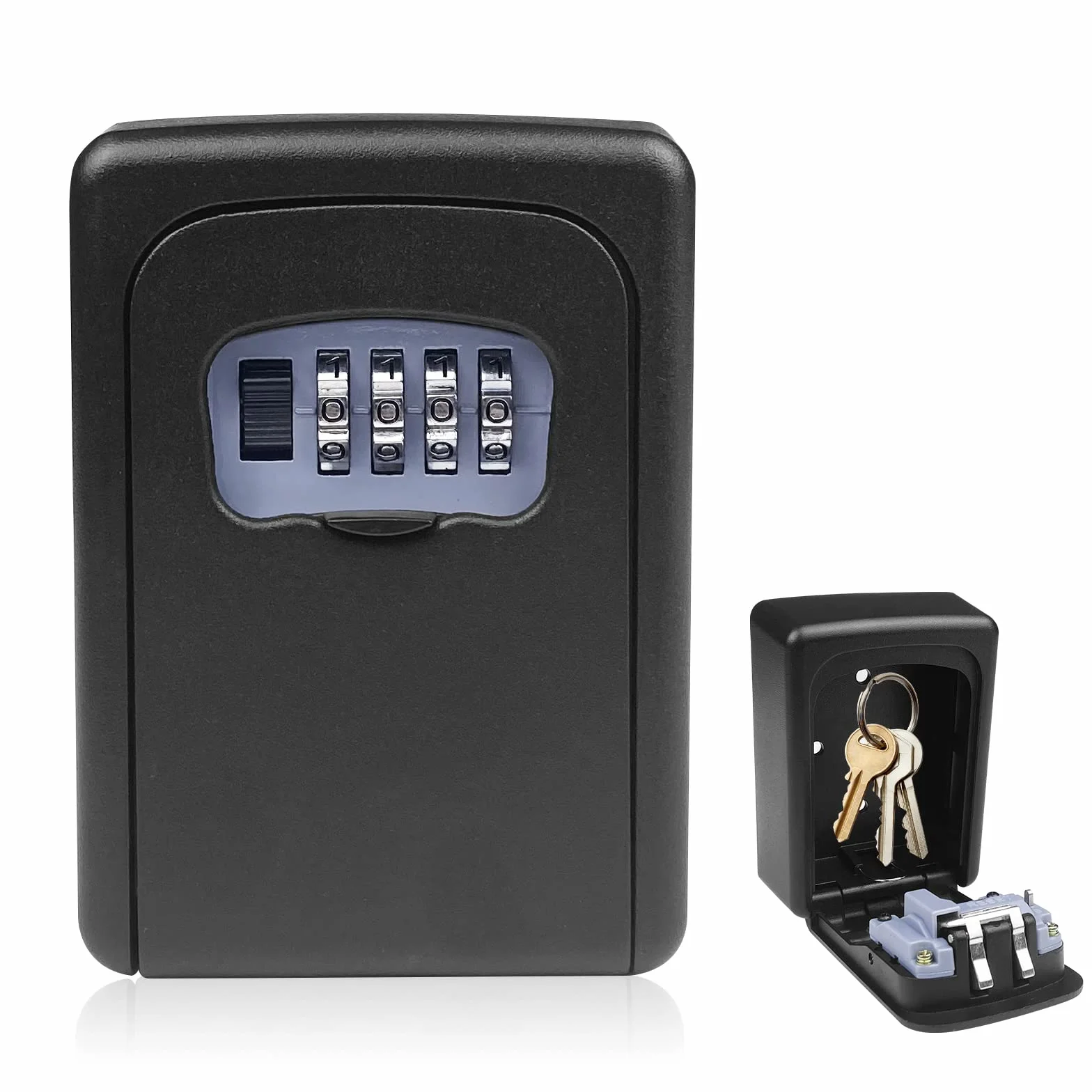 Ceisazira Caja de Seguridad para Llaves con Código de 4 Dígitos, Impermeable, Resistente a la Corrosión, Pared, Negro