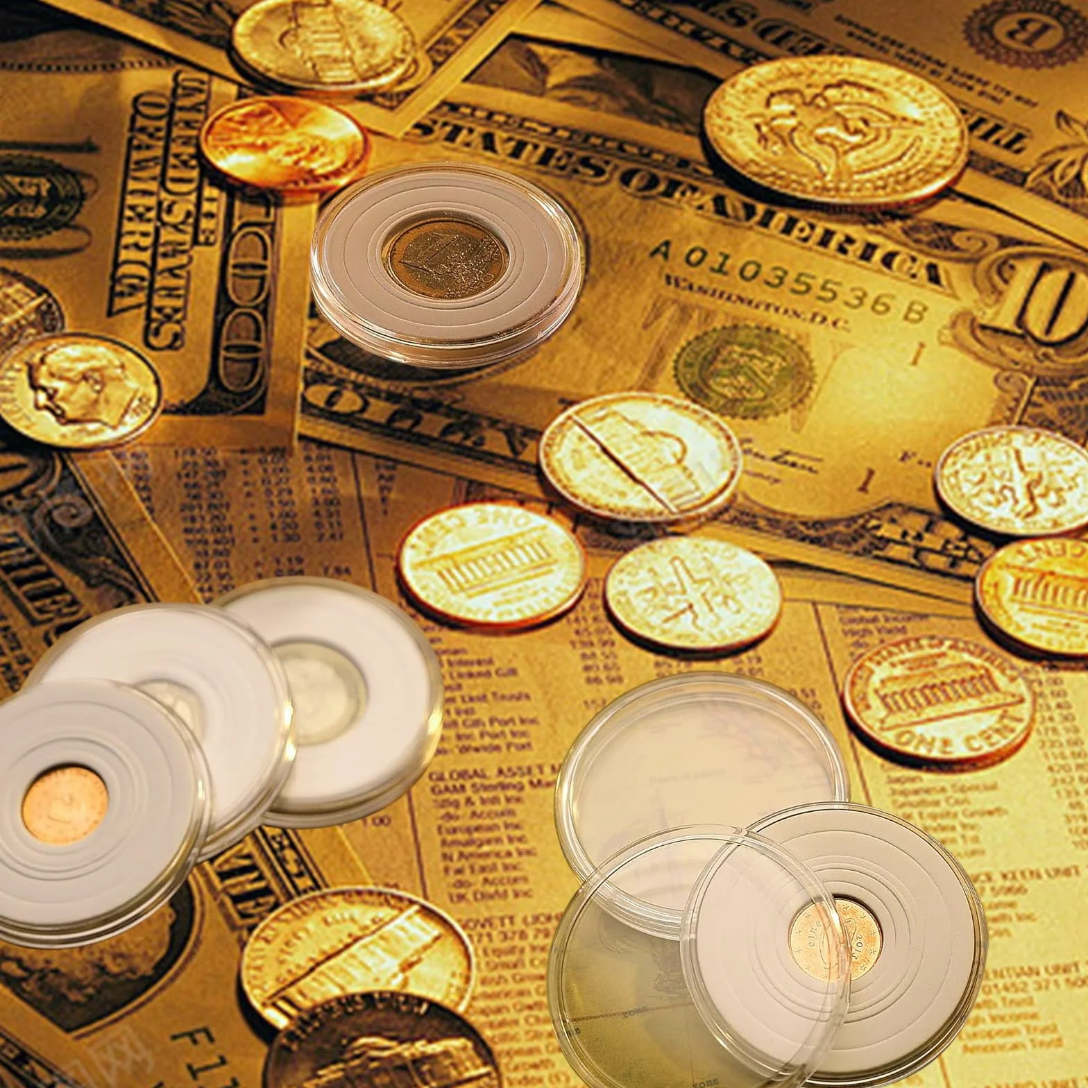 Juegos de Cápsulas para Monedas, Portamonedas de 46 mm, 40 Caja para Monedas Exposición