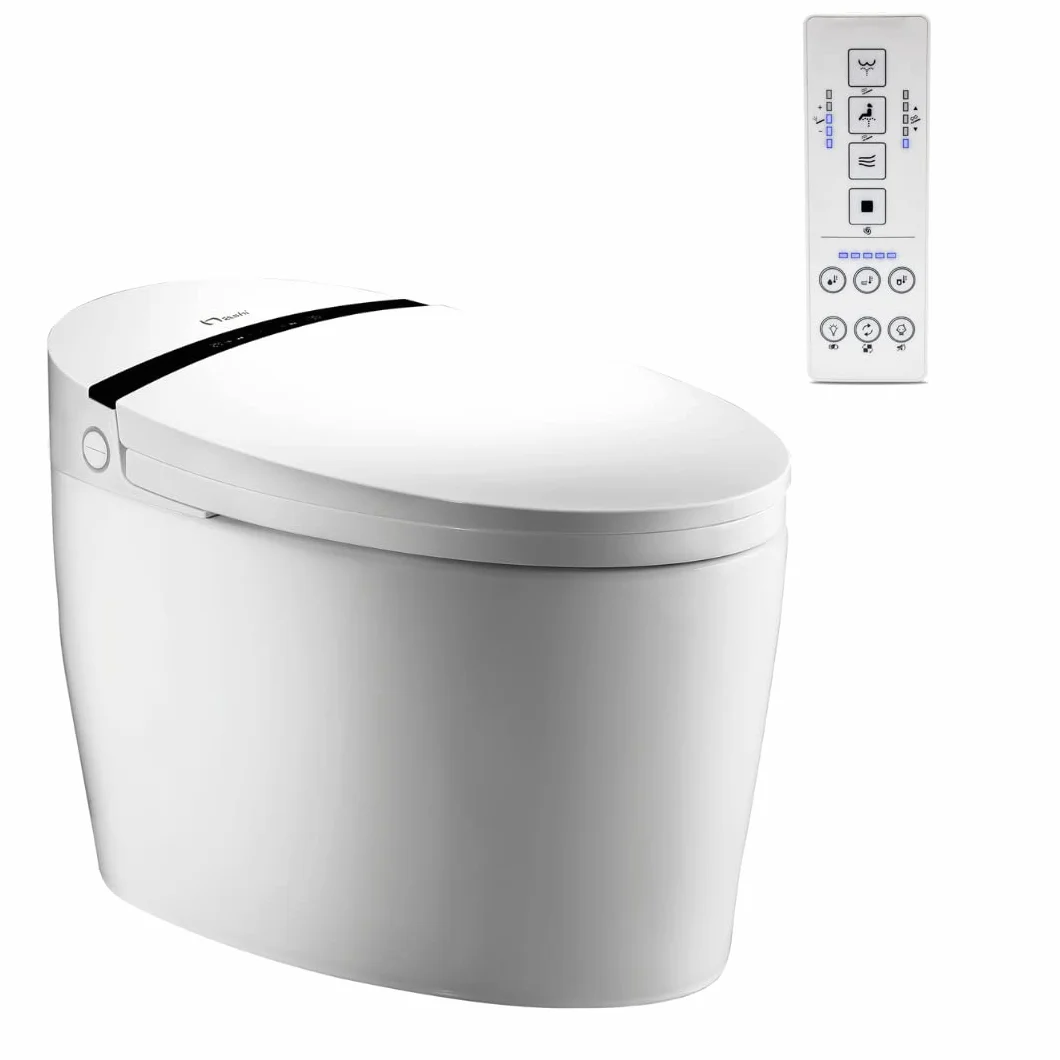 Nashi - Inodoro Japonés Salida Dual Suelo o Pared | Inodoro con Bidet | Asiento Calefactable, Limpieza con Agua Caliente y Secado | Luces LED | Mando a Distancia y Panel | WC Inteligente | Aldara New