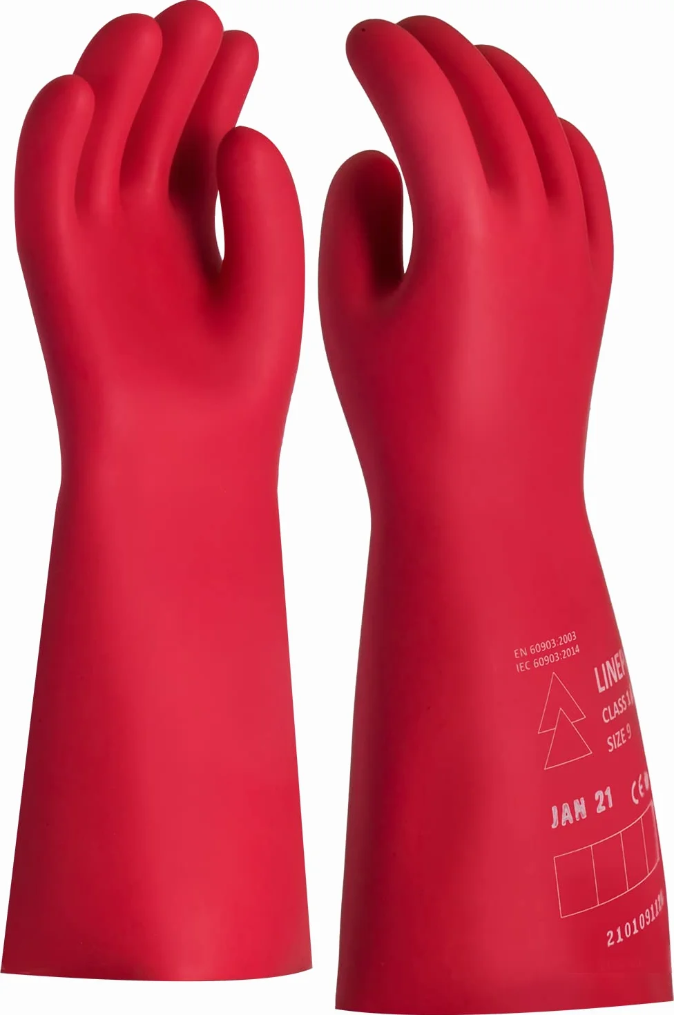 PRO FIT 703 - Guantes de protección para electricista - Guantes de trabajo contra electricidad - EN 60903 (clase 0) - Rojo - 10/XL