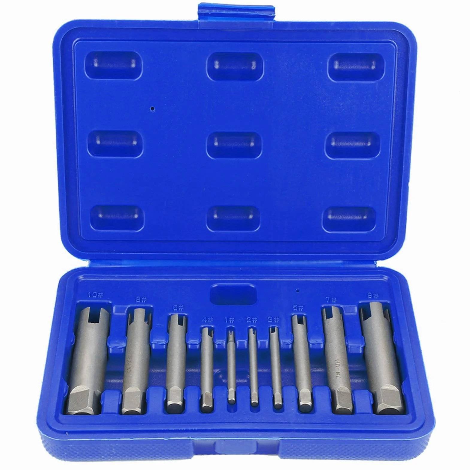 Tyenaza Extractor de Machos Rotos, Extractor de Tornillos Dañados, 10 Piezas Juego de Extractor de Machos de Rosca Pelado, Extractor de Grifo para ReparacióN el Hogar, Mantenimiento de Equipos