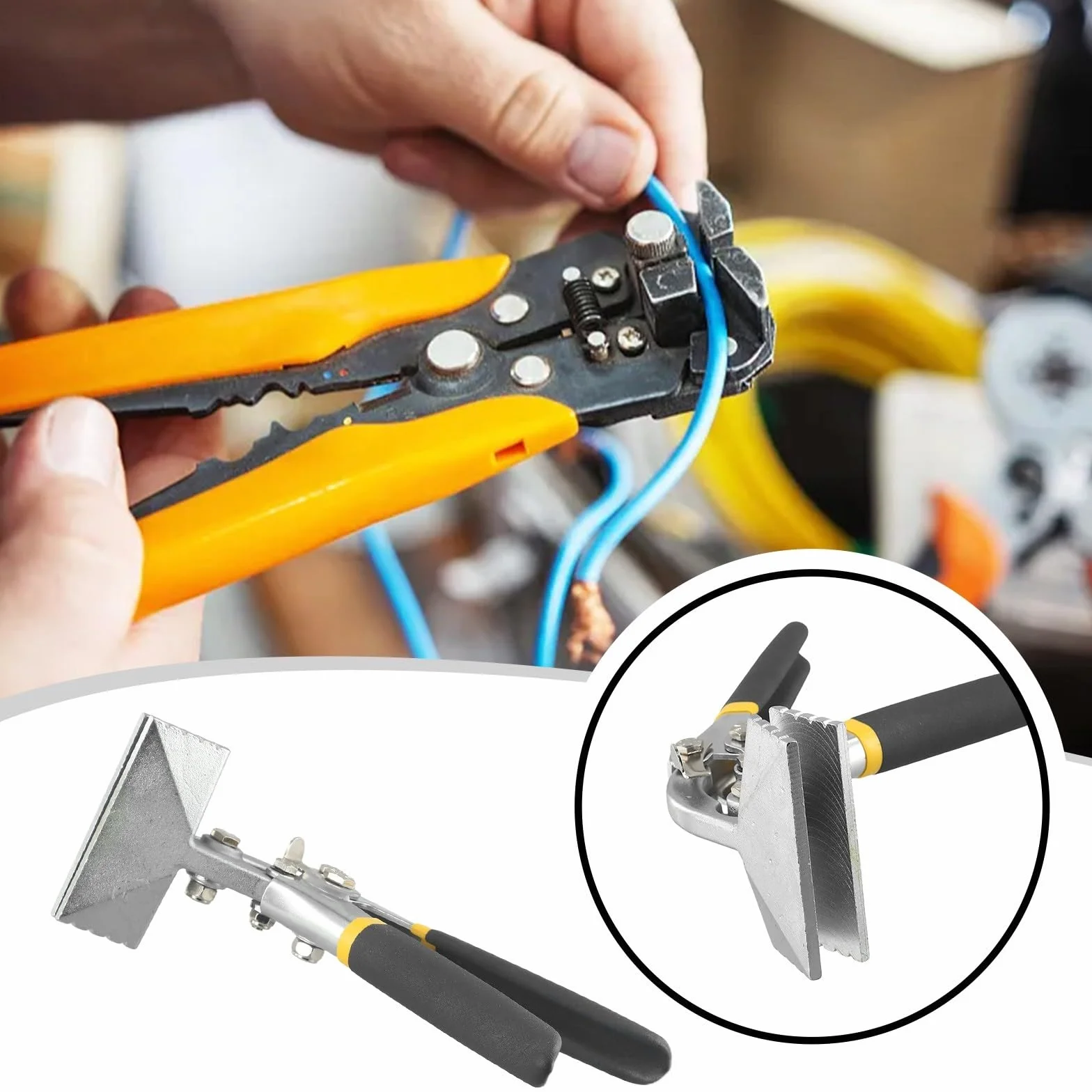 Alicates de costura manual para doblar chapa resistente, acero de aleación de cromo vanadio, cómodo agarre antideslizante (A)