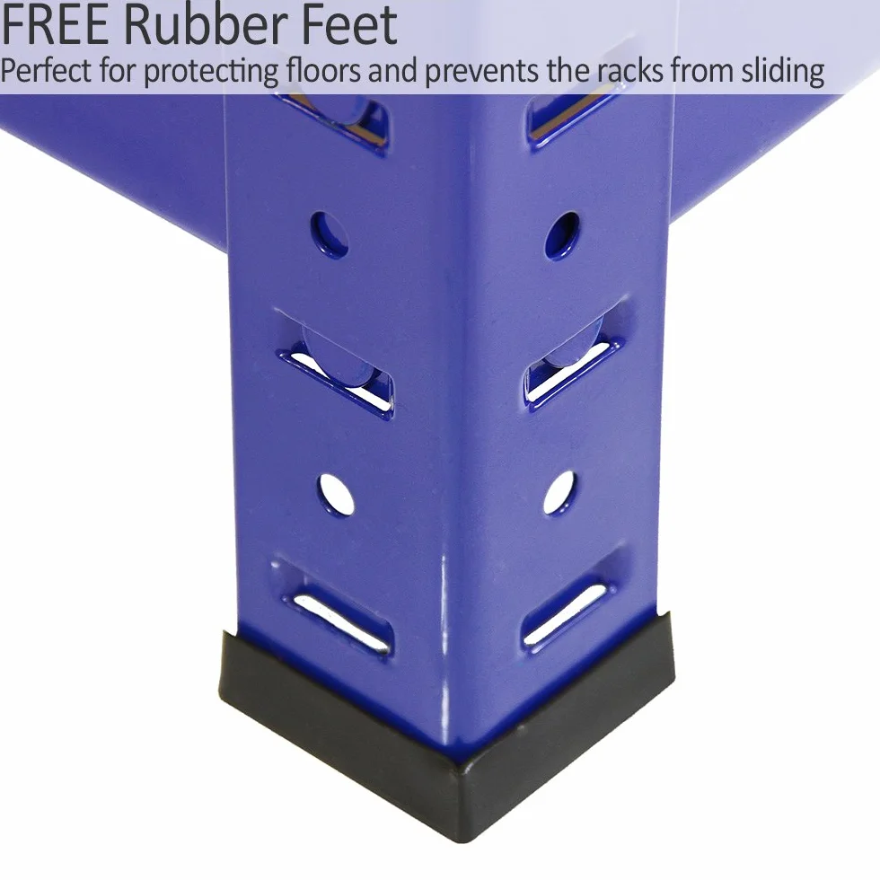 3 Estanterías Azules Metalicas T-Rax Sin Tornillos 90x45x180cm con 5 Estantes Baldas Repisas Capacidad Peso 280kg por Estante Almacenamiento Almacenaje Herramientas Taller Garaje + Mazo de Goma GRATIS