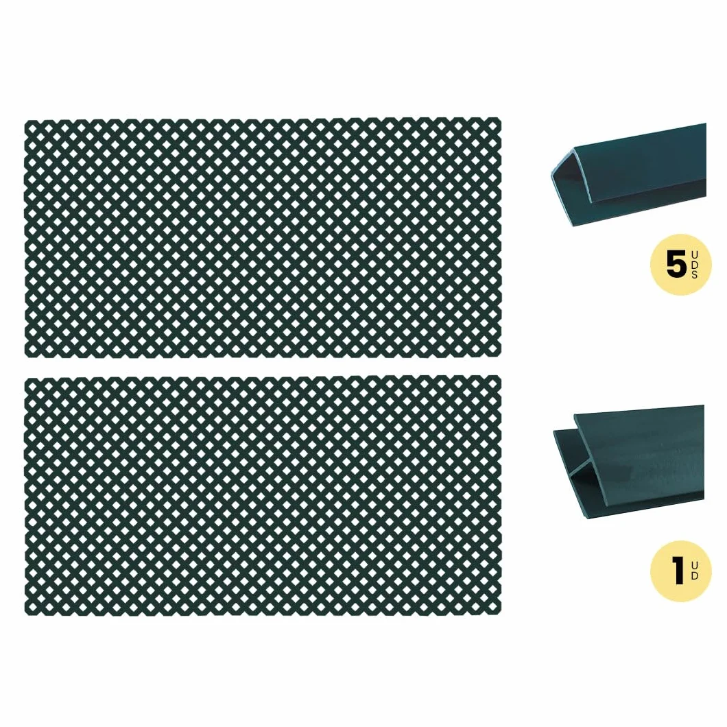 Pack INSTALACIÓN Horizontal 2 CELOSÍAS PVC 18 MM Verde con PERFILES Y UNIÓN 1X2 M