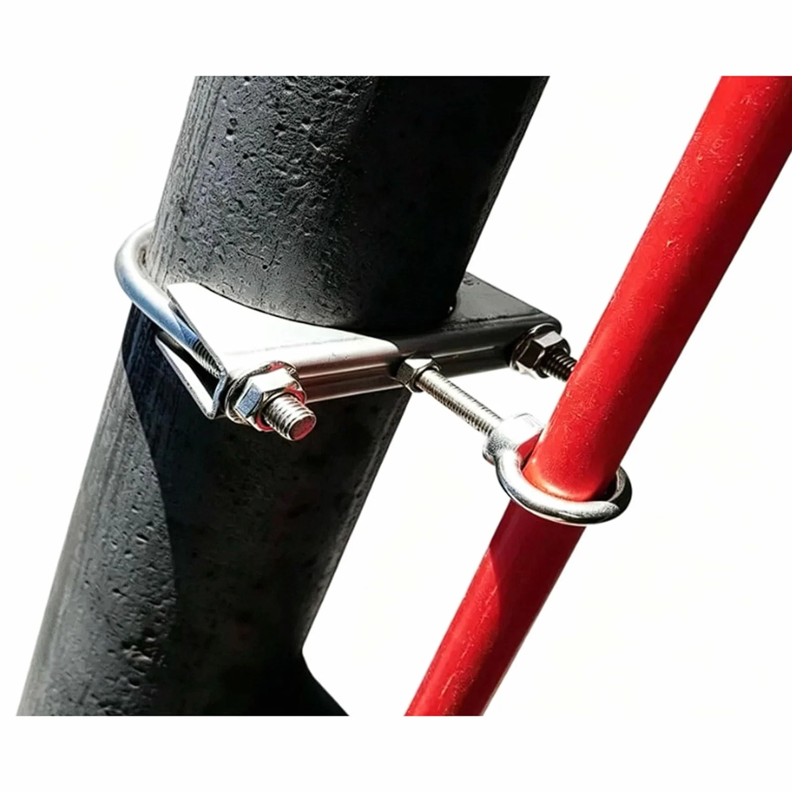 Abrazaderas para tuberías de acero inoxidable 304 con anillos elevación redondos giratorios, 4 juegos soportes para, ganchos fijación, abrazaderas cilíndricas(48MM)
