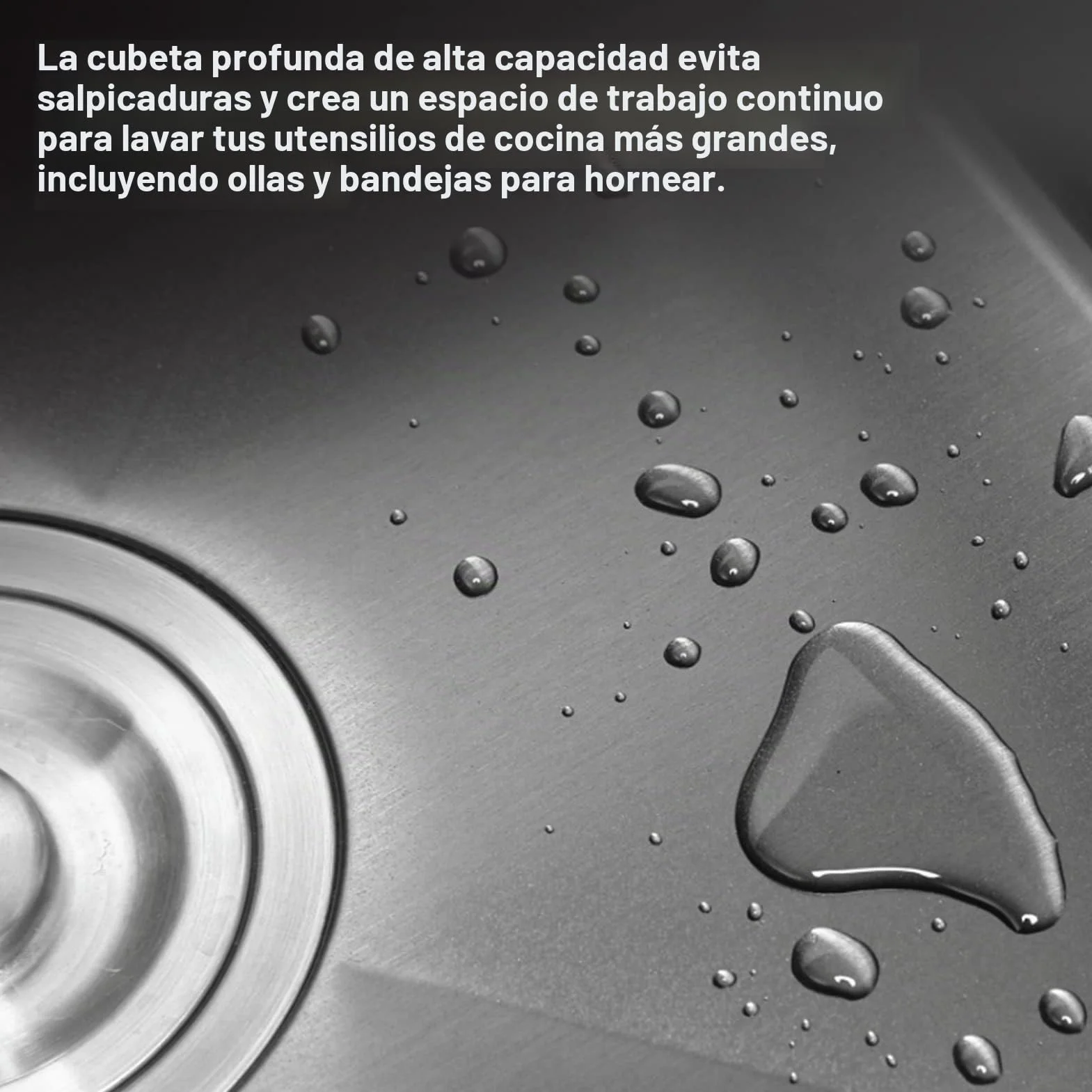 Mini Fregadero de Cocina Redondo Barra de Acero Inoxidable, Fregadero de Cocina Barra de Acero Inoxidable Lavabo Redondo con Tubo de desagüe 30 cm de diámetro