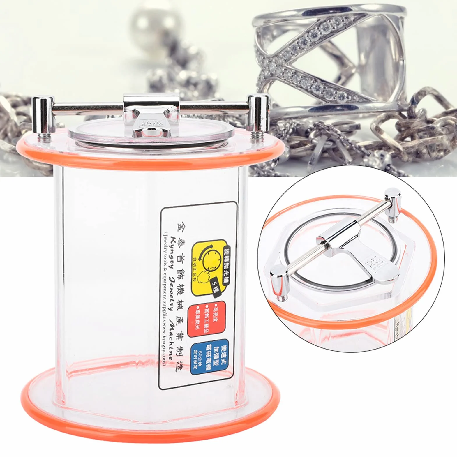 3kg Pulidora Rotativa De Joyas, Kt6808 MáQuina Pulidora Joyas Mini Tambor MáQuina Superficie Rotatorio Accesorios Para Pulidores Joyas Pulidor Giratorio Barril, Acabado Lijado MagnéTicos Metal