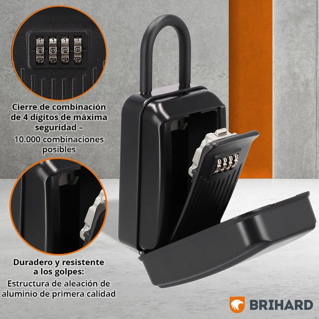 Caja Seguridad Llaves All Season Shackle XL, Portátil con Grillete Extraíble, de Exterior con Cubierta Impermeable, con Cierre de Combinación para Llaves de Casa y Coche, Tarjetas de Acceso