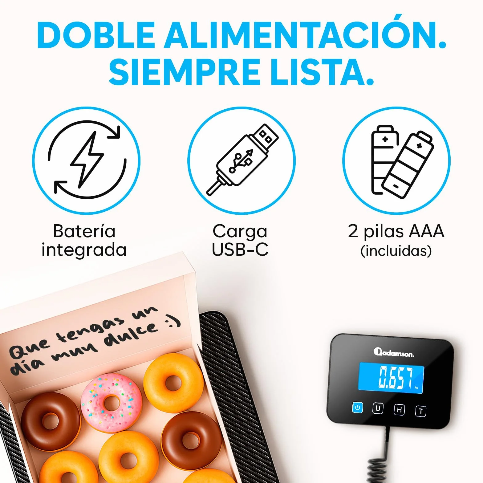 Bascula Industrial 200 kg/10 g Alta Precisión Retención Tara Batería Cable Alfombra Negra