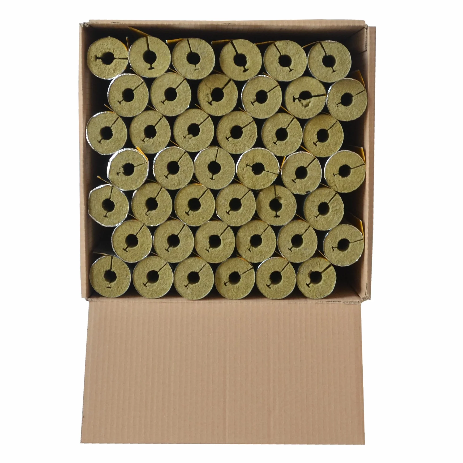 Scorprotect® Caja de cartón completo con revestimiento de aluminio, aislamiento de tuberías, lana de roca con conductividad térmica 0.040 (lana de roca, 18 x 20 mm x 1 metro)