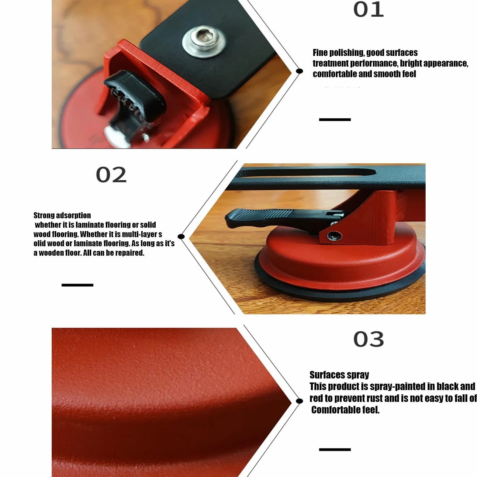 Herramienta Reparadora de Grietas de Suelos Agarrador Multiusos | Reparador de Grietas de Suelo con de Succión para Madera, Azulejos, Salones, Dormitorios, Rodapiés, Baños y Cocinas