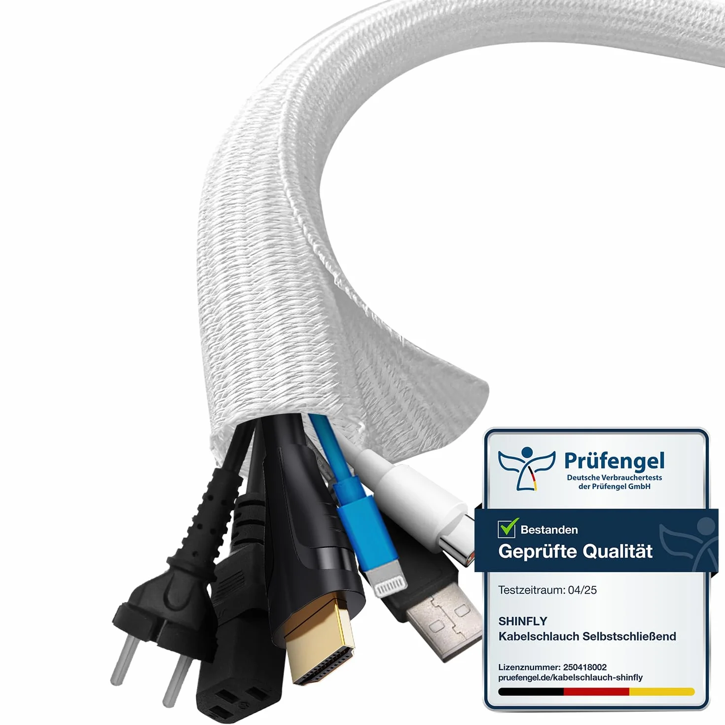 Shinfly 13mm-3m Organizador de Cables, Cubre Cables para TV PC, Blanco