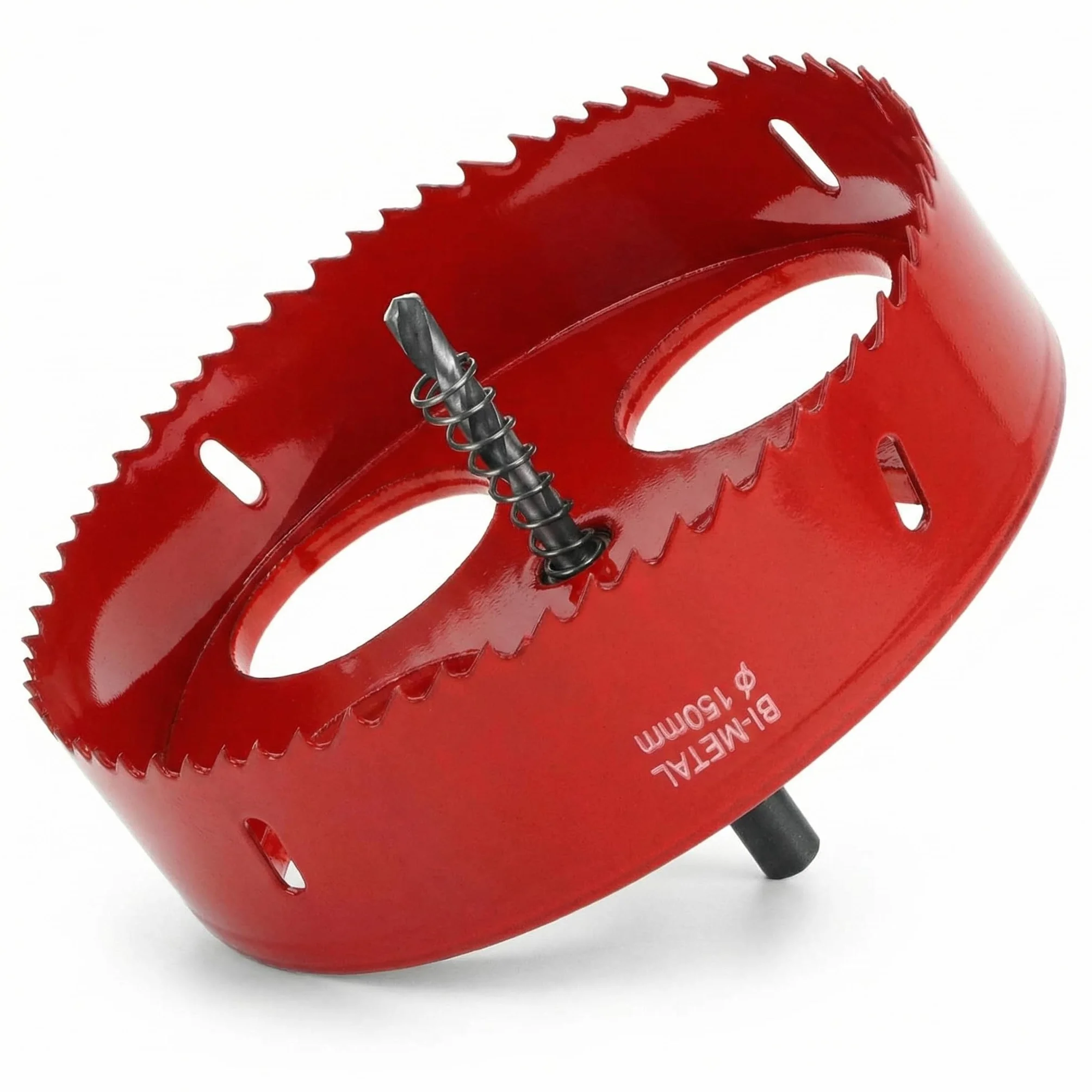 QWORK® Sierra corona150mm, M42 HSS sierra de agujero bimetálico, con vástago hexagonal y broca para aluminio, hierro y madera