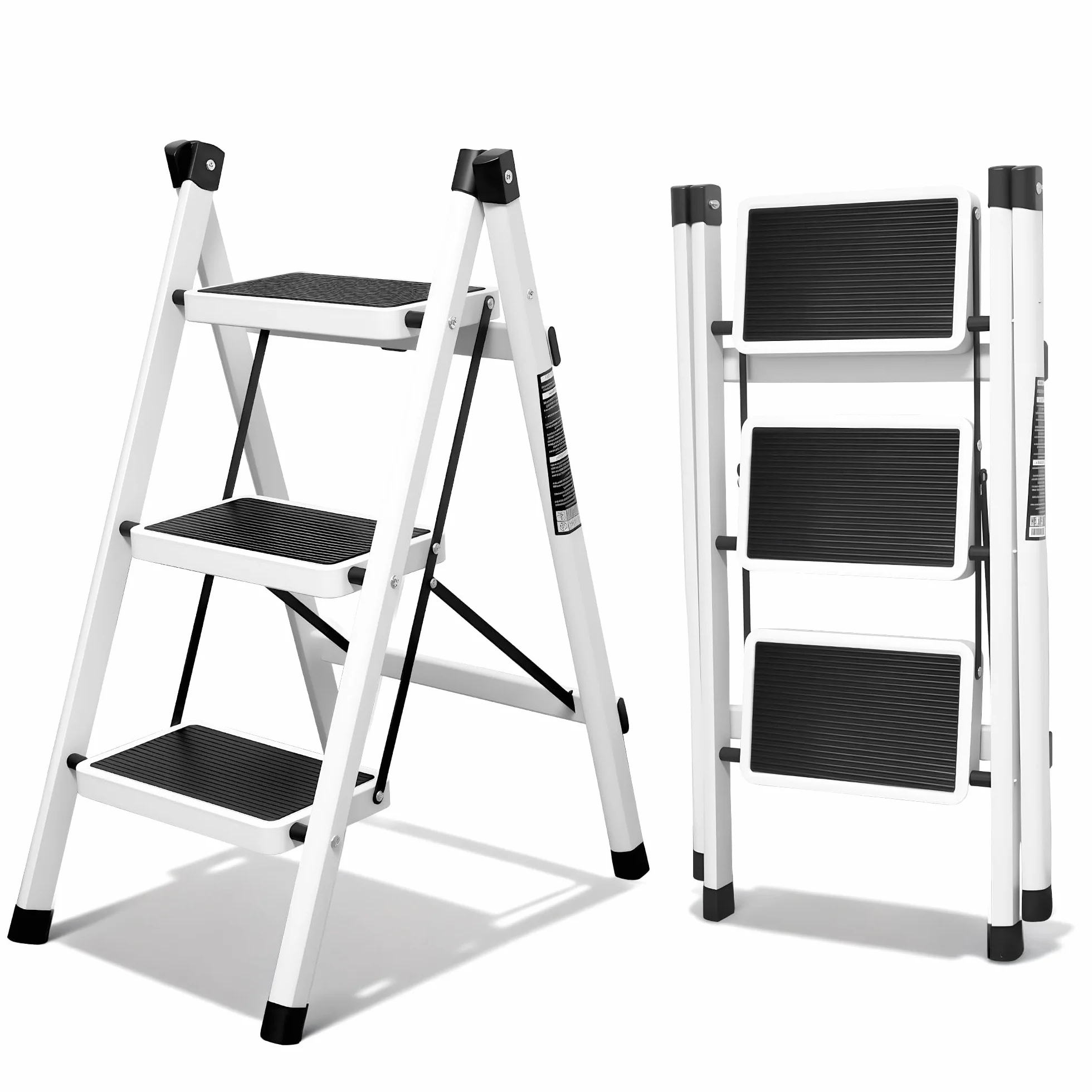 Escalera Plegable 3 peldaños con Pedal Antideslizante | Escaleras Plegables Domésticas | Step Ladder para Hogar | Escalera Plegable Multifuncional
